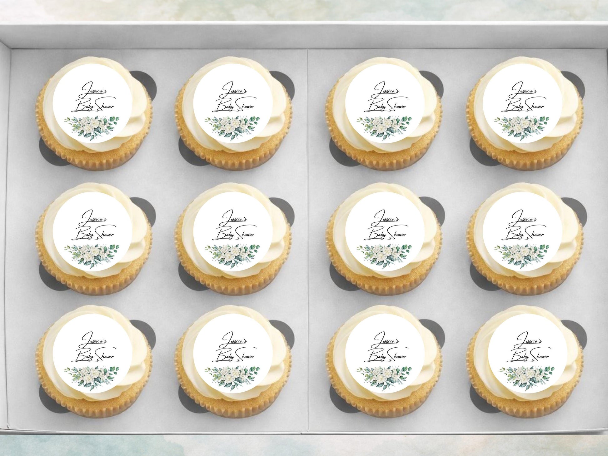Personalised Edible Cupcake Toppers – Baby Shower Cake Decorations