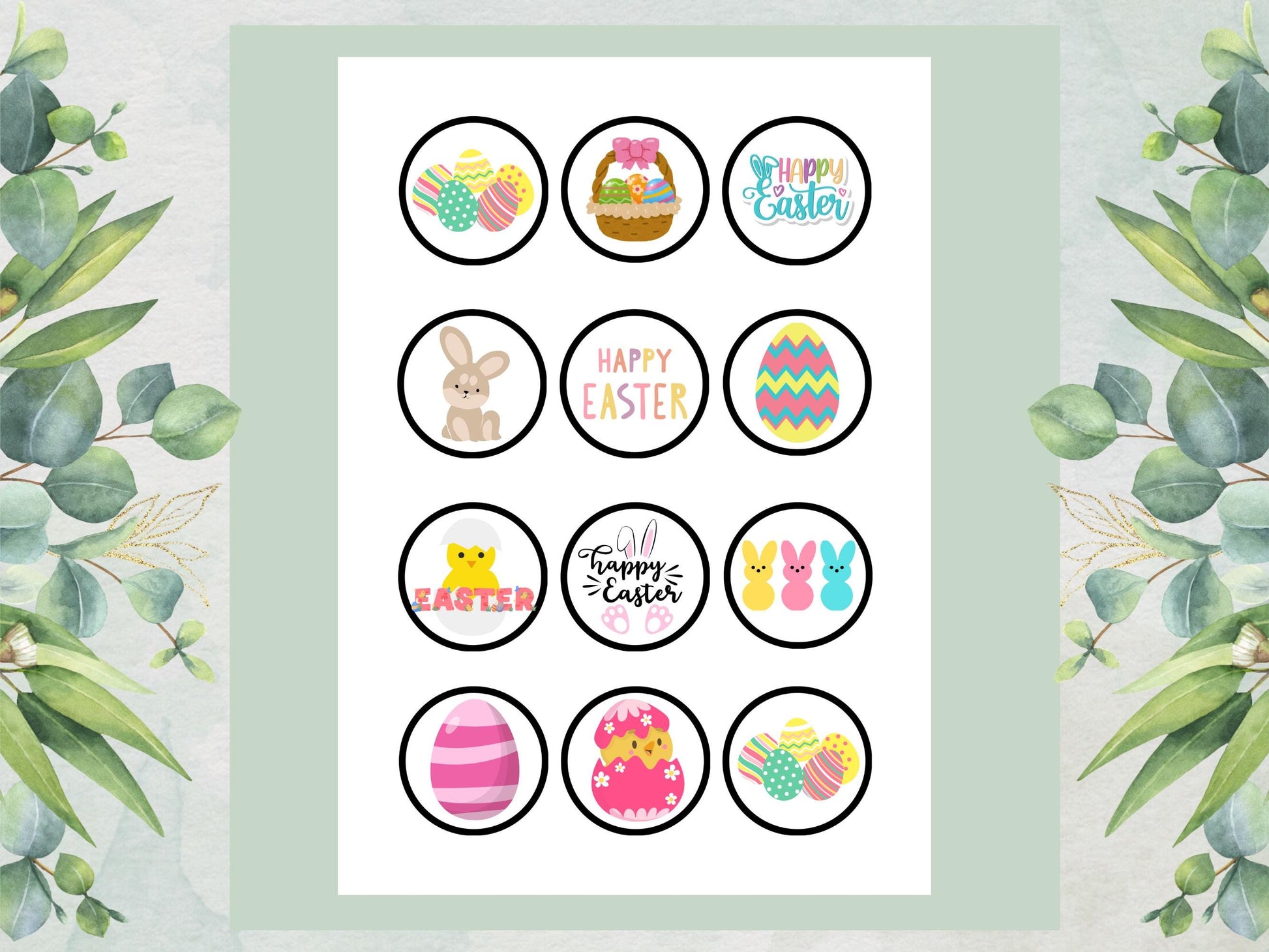 Easter Cupcake Toppers – Bunny, Chick & Egg, 2" Edible Decorations