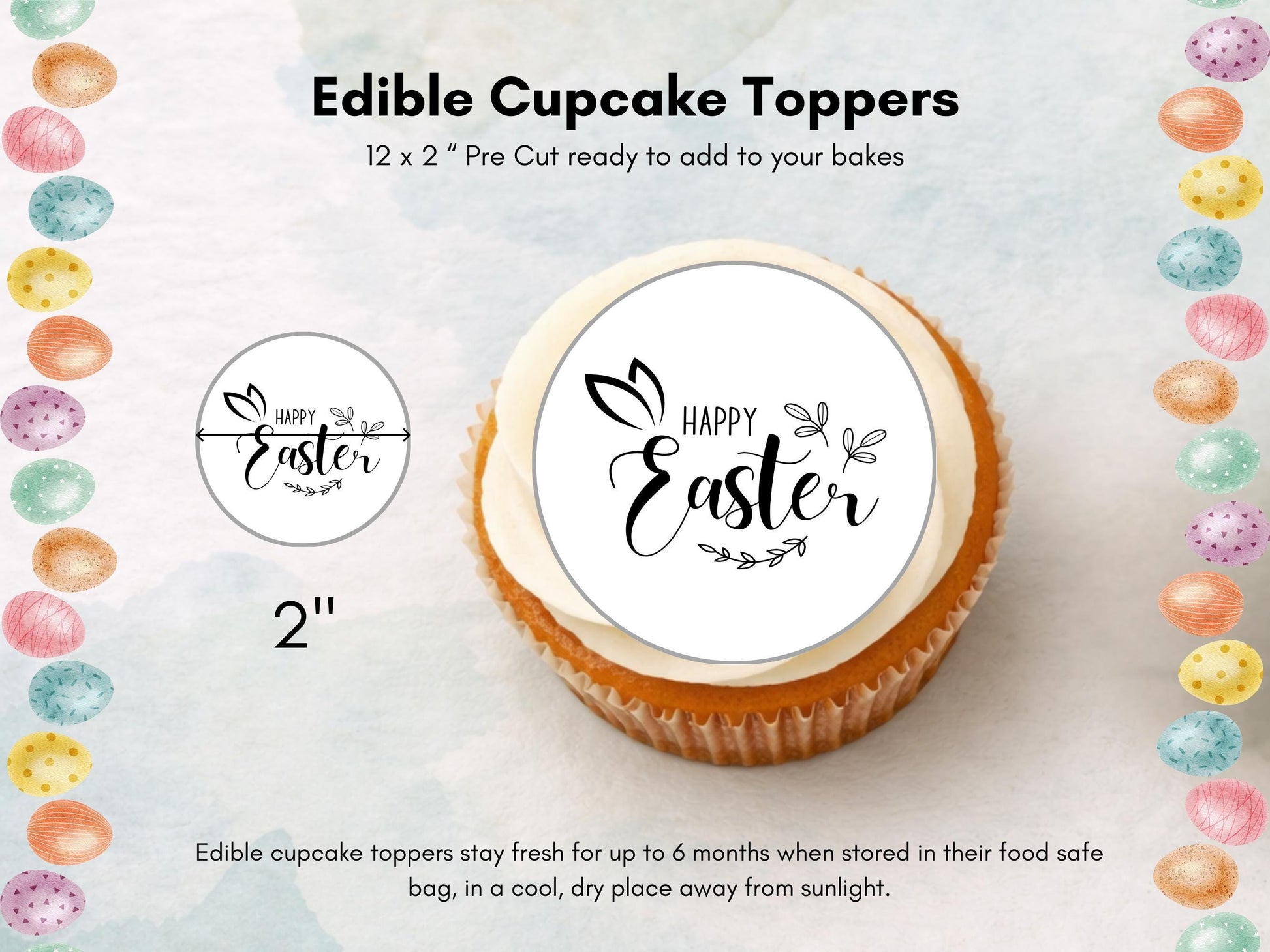 Easter Cupcake Toppers: Bunny, Chick & Egg - Edible Decorations