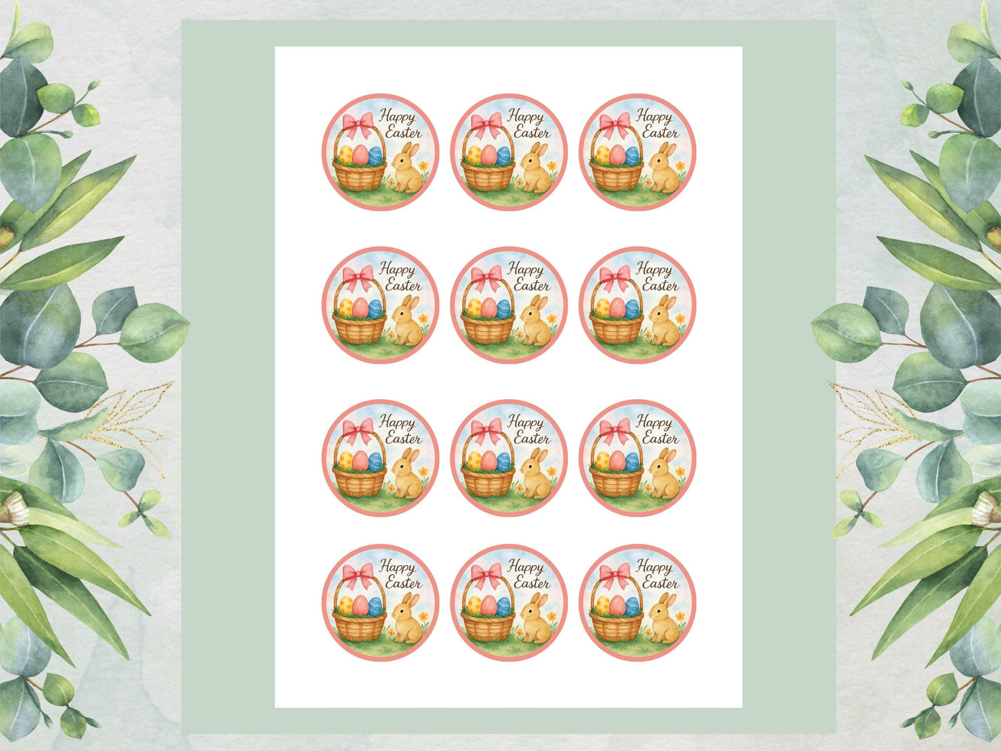 Happy Easter Edible Cupcake Toppers – Easter Bunny Cake Decorations