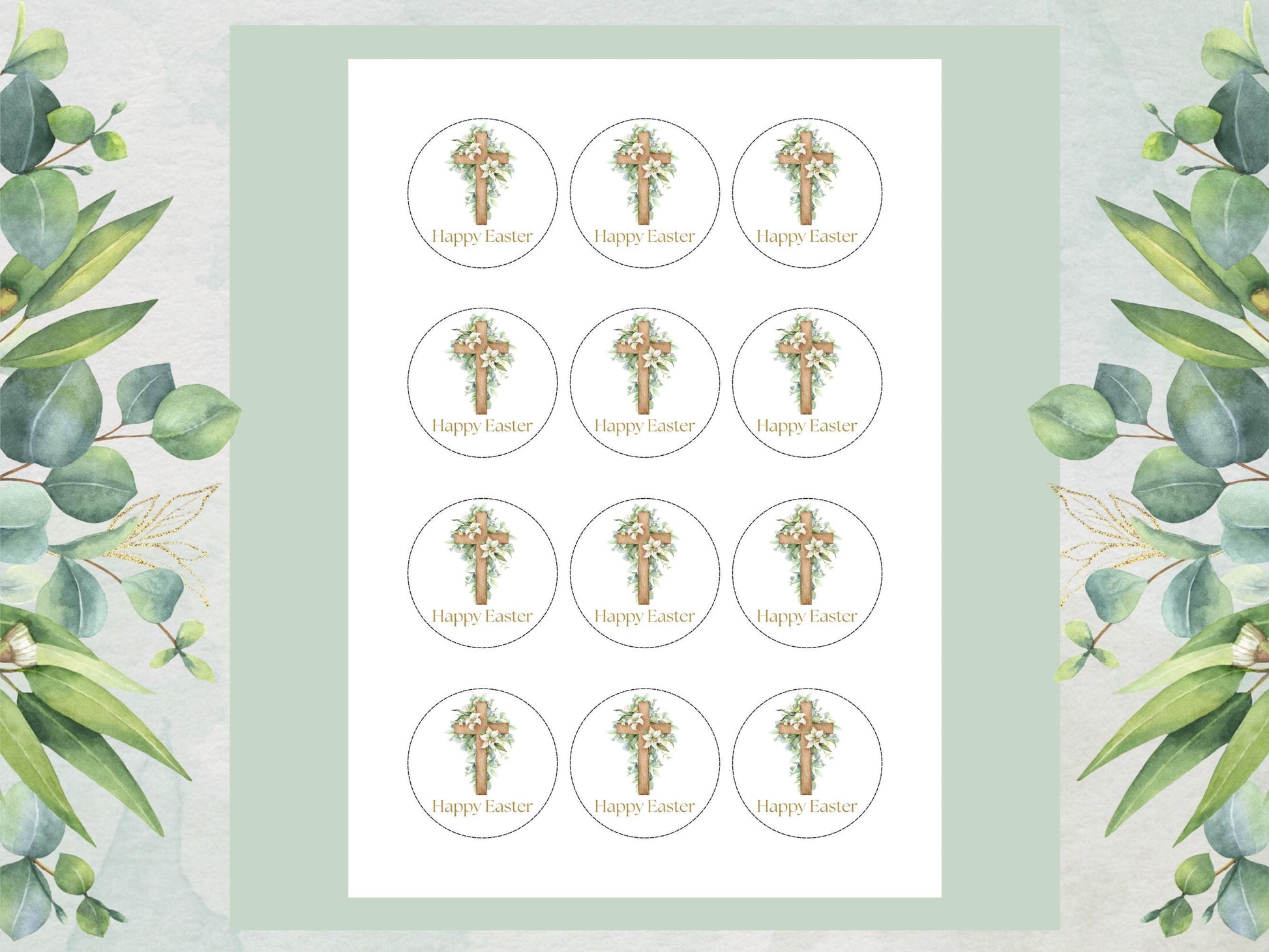 Easter Edible Cupcake Toppers – Religious Cake Decorations