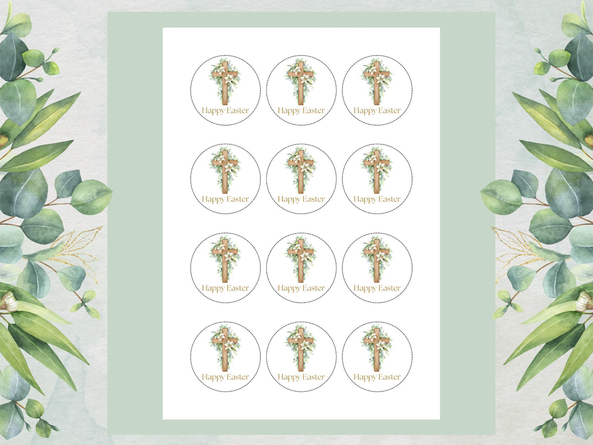 Easter Edible Cupcake Toppers – Religious Cake Decorations