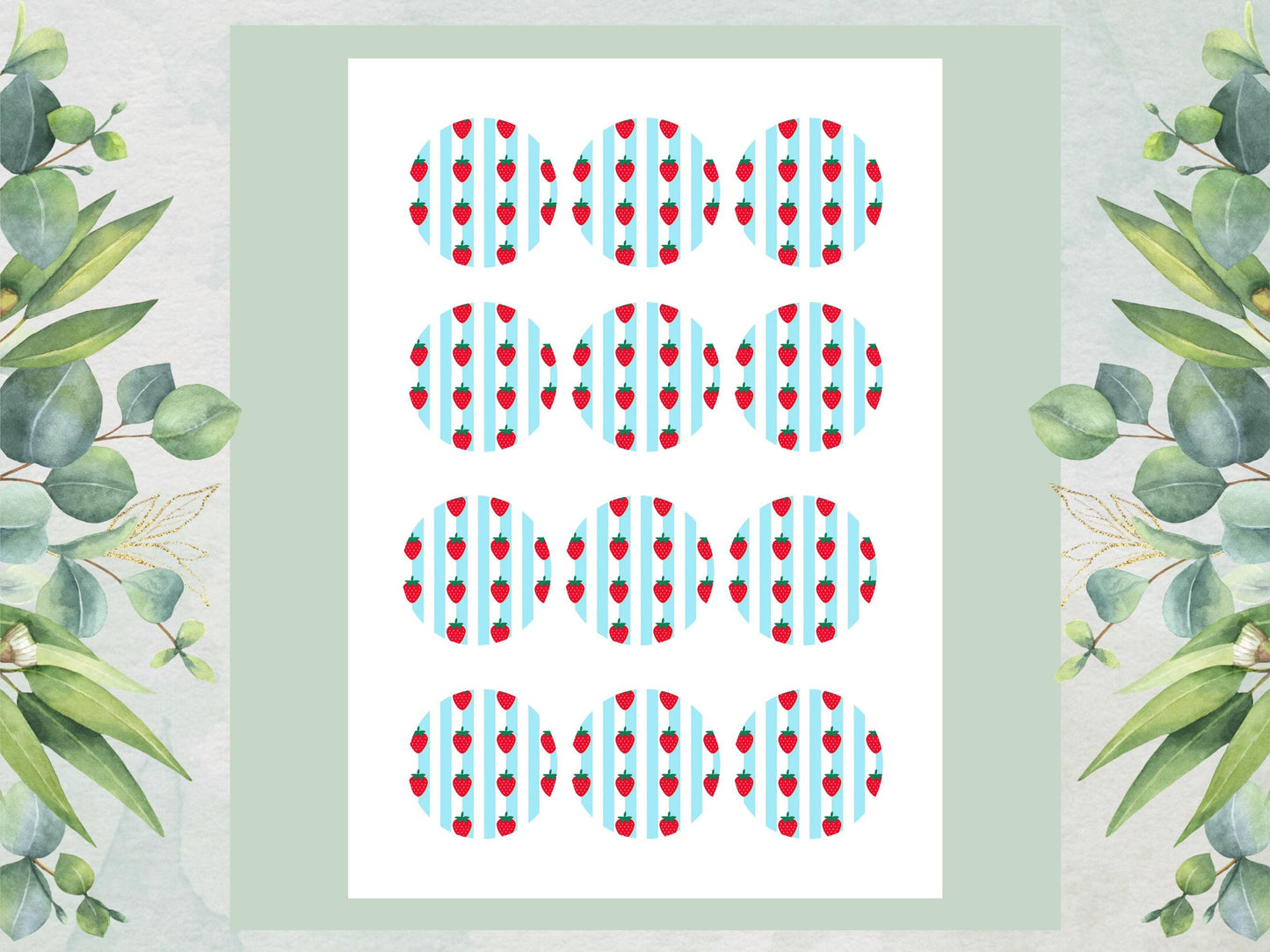 Strawberry Edible Cupcake Toppers – Birthday Cake Toppers.