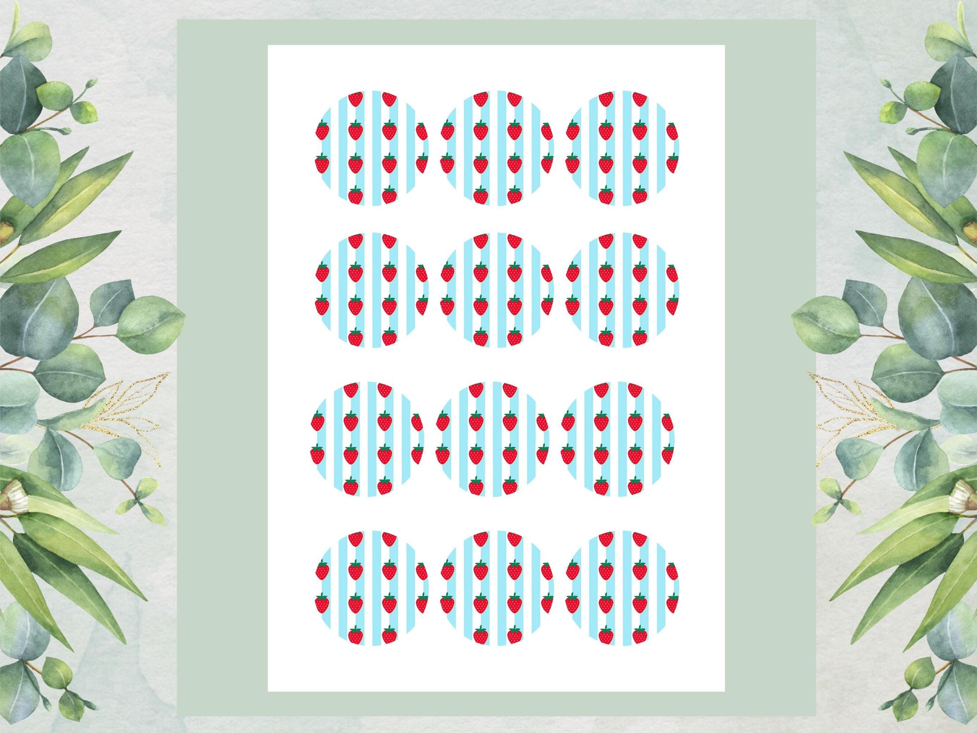 Strawberry Edible Cupcake Toppers – Birthday Cake Toppers.