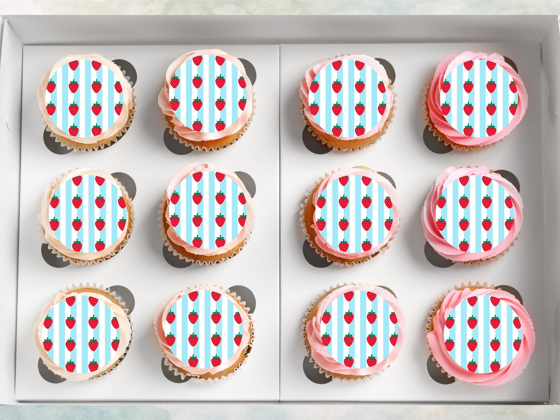 Strawberry Edible Cupcake Toppers – Birthday Cake Toppers.