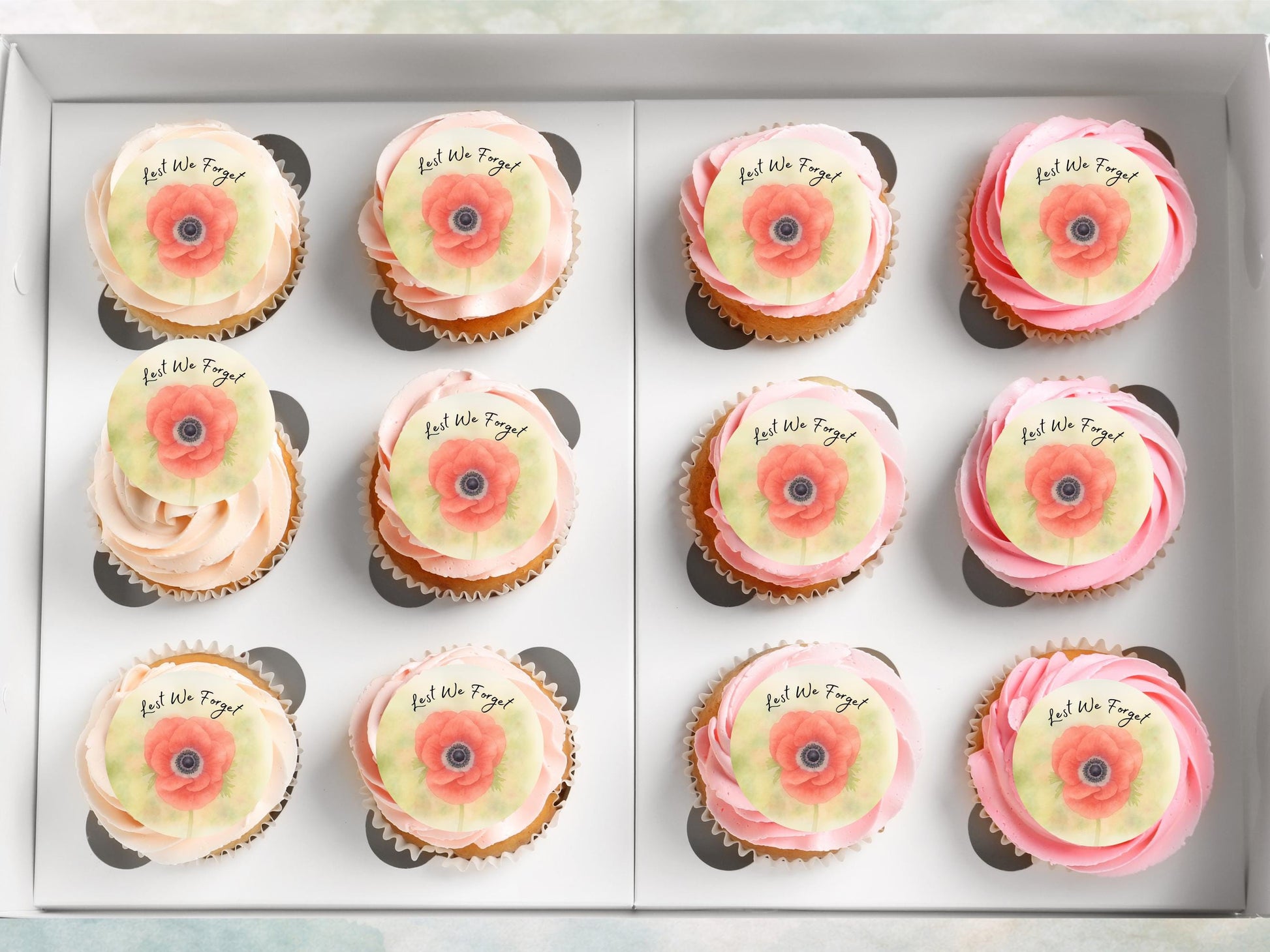 Red Poppy Edible Cupcake Toppers: Remembrance Day Cake Decorations