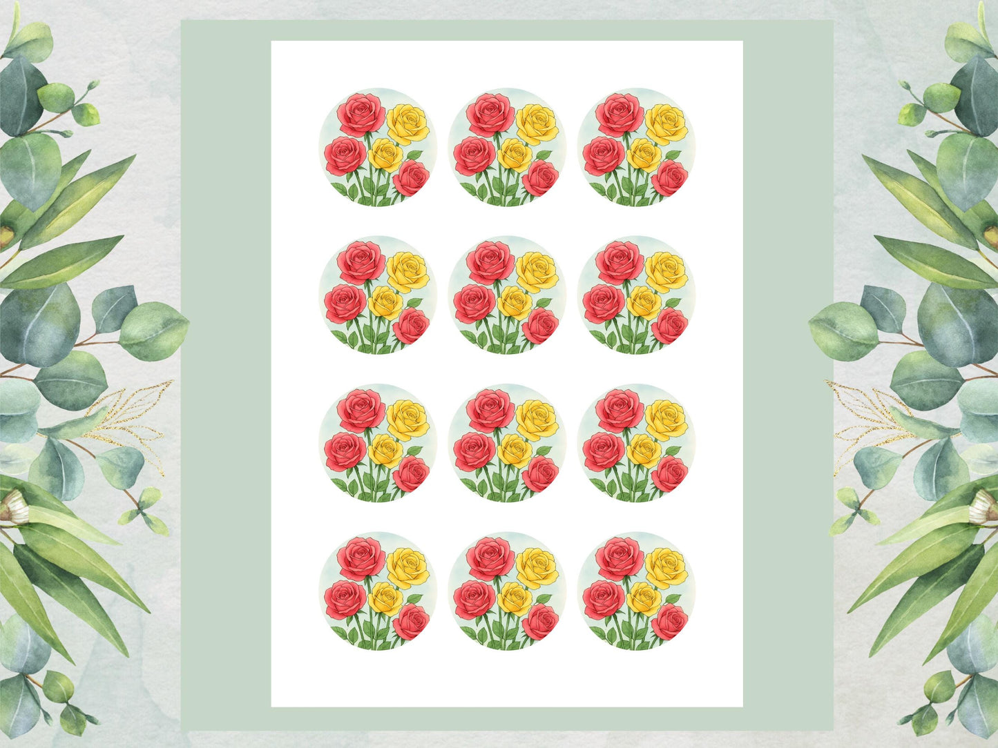 Rose Flower Edible Cupcake Toppers – Floral Cake Decoration