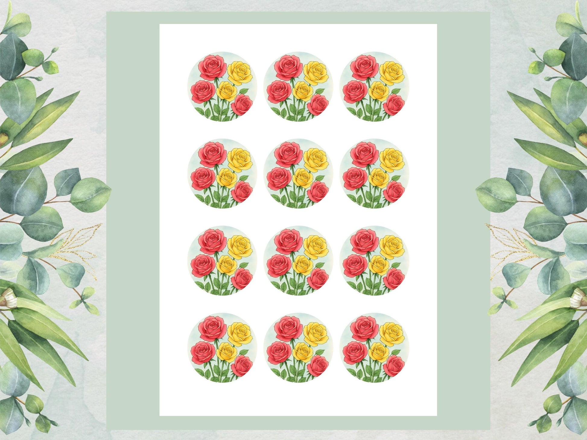 Rose Flower Edible Cupcake Toppers – Floral Cake Decoration