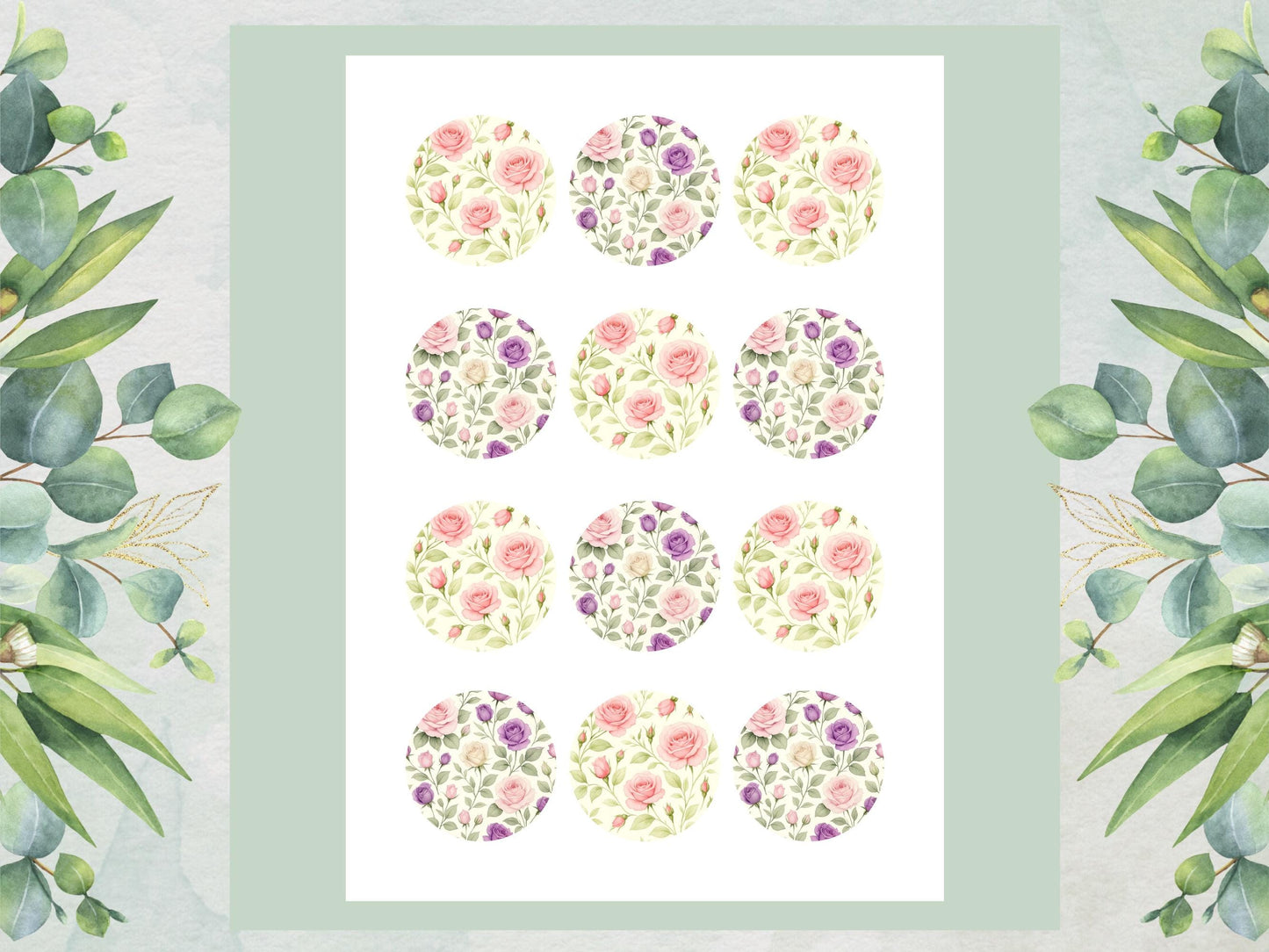 Rose Edible Cupcake Toppers – Floral Cake Decorations