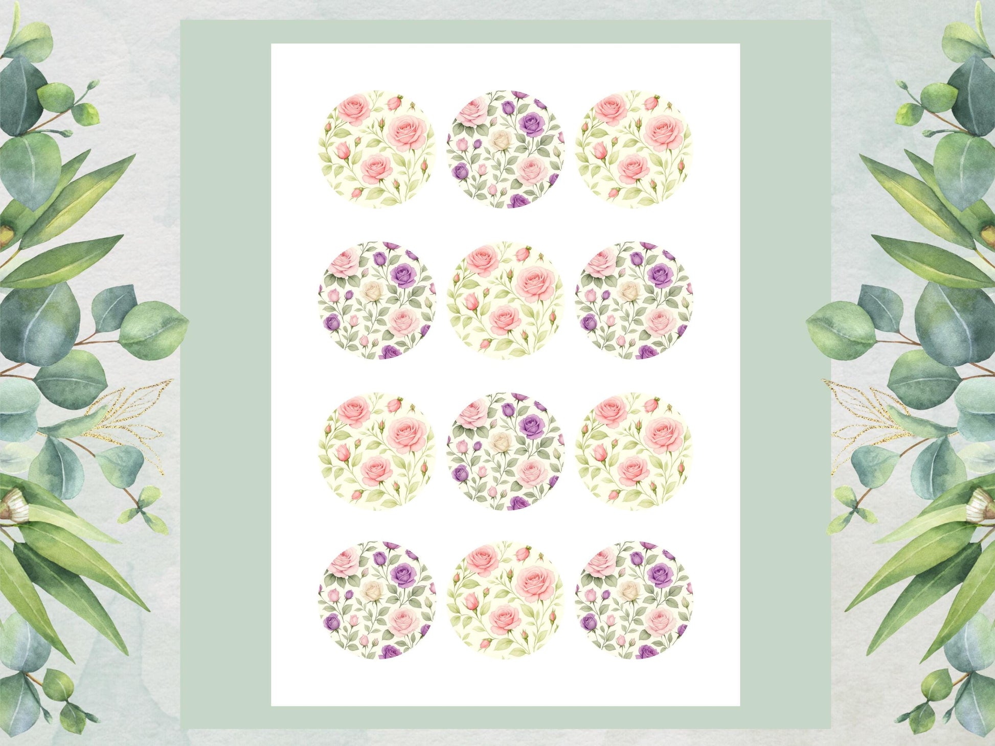 Rose Edible Cupcake Toppers – Floral Cake Decorations