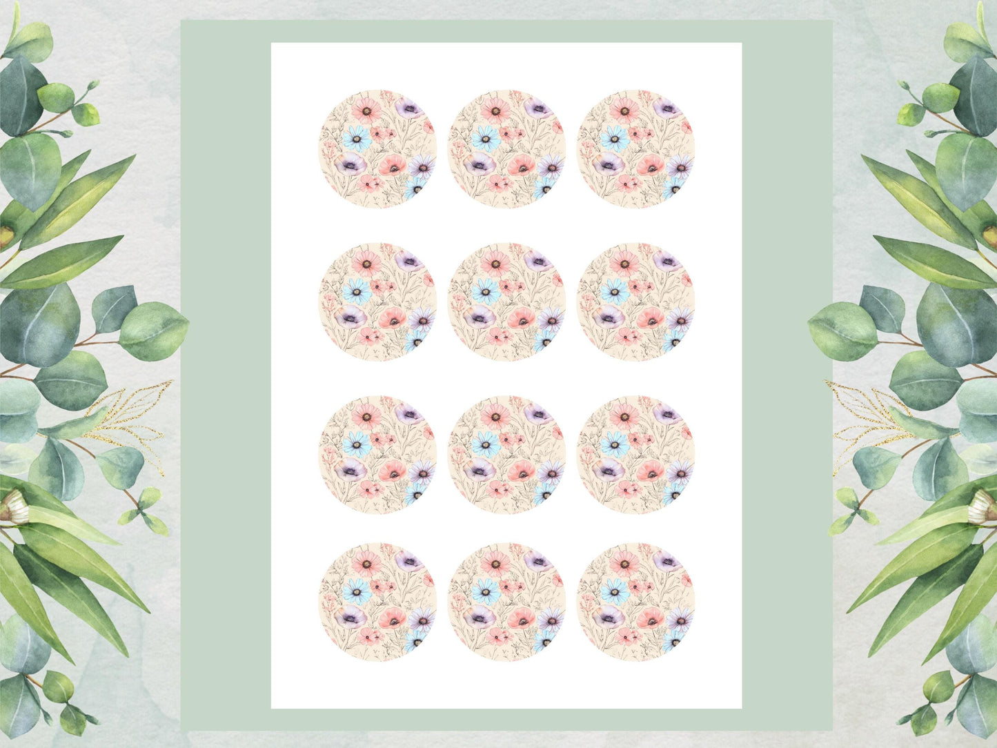 Poppy Edible Cupcake Toppers – 2" Floral Cake Decorations