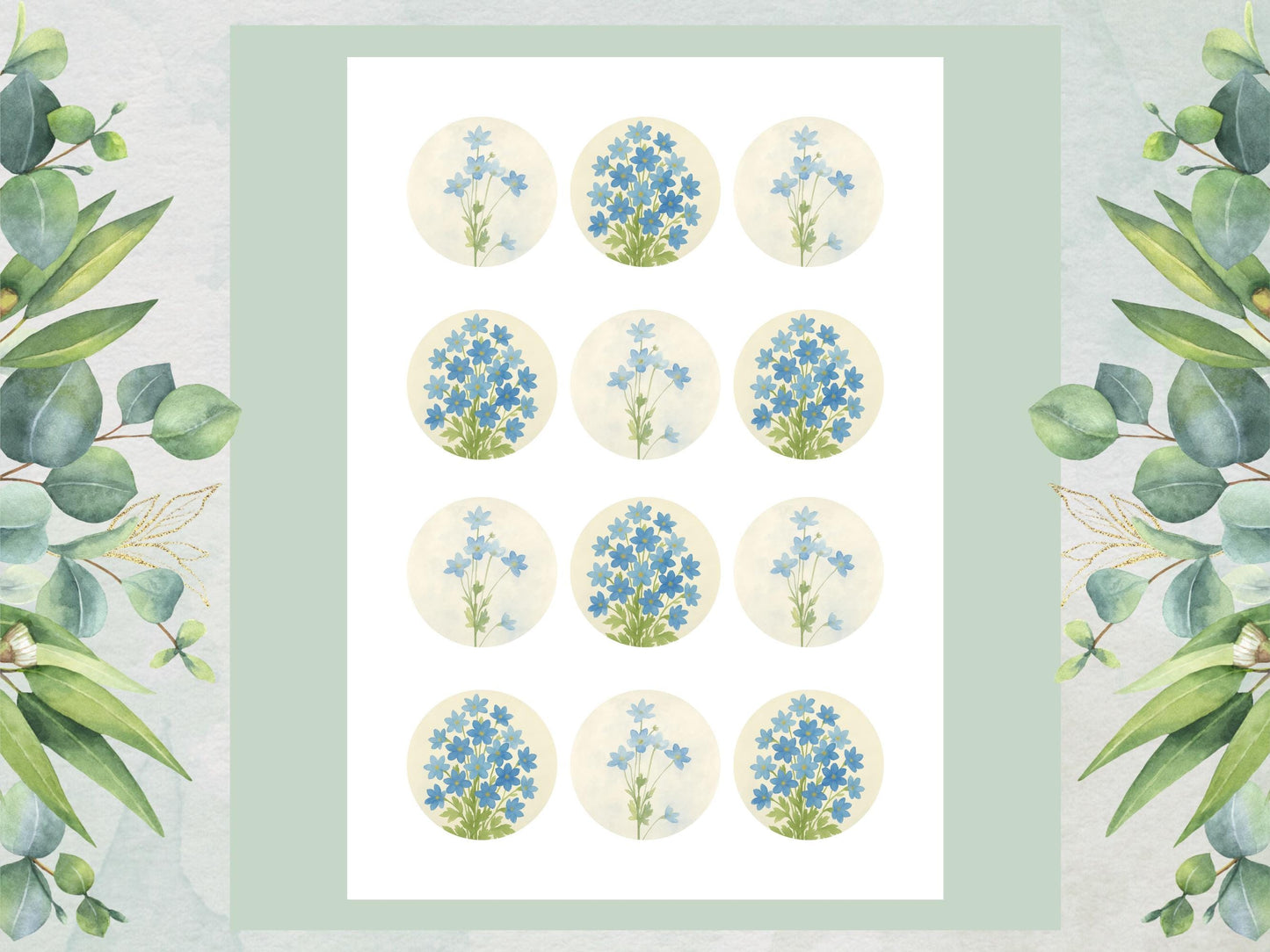 Larkspur July Birth Flower Edible Cupcake Toppers – Floral Cake Topper