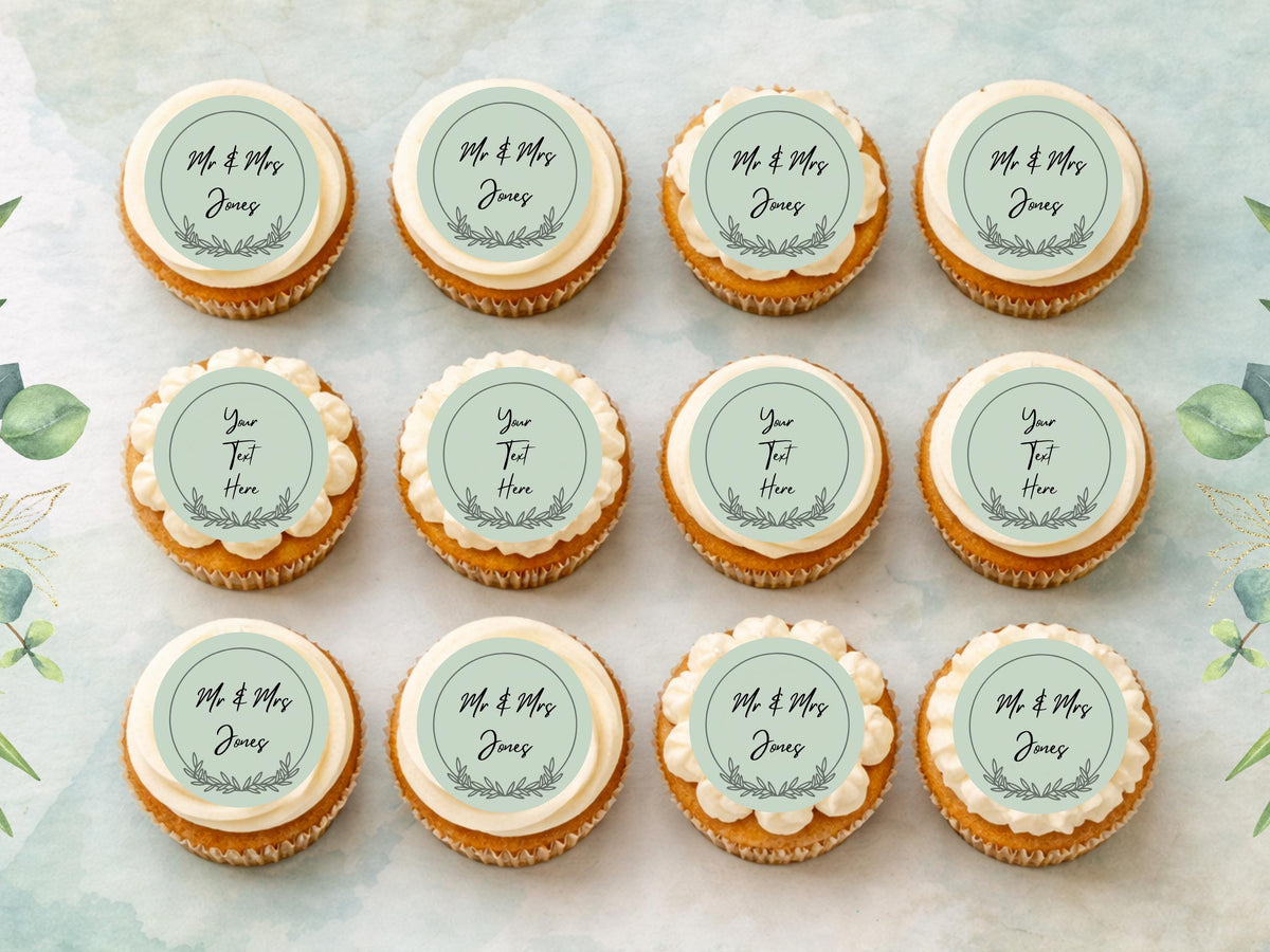 Personalised Wedding Cupcake Toppers – Birthday, Hen Party, Christening Cake Decorations