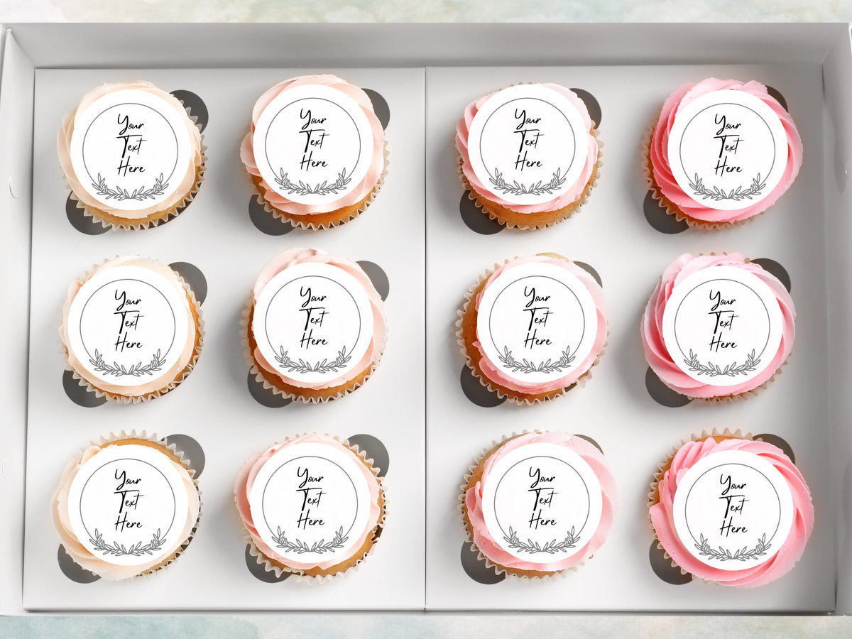 Personalised Wedding Edible Cupcake Toppers – Custom Cake Topper