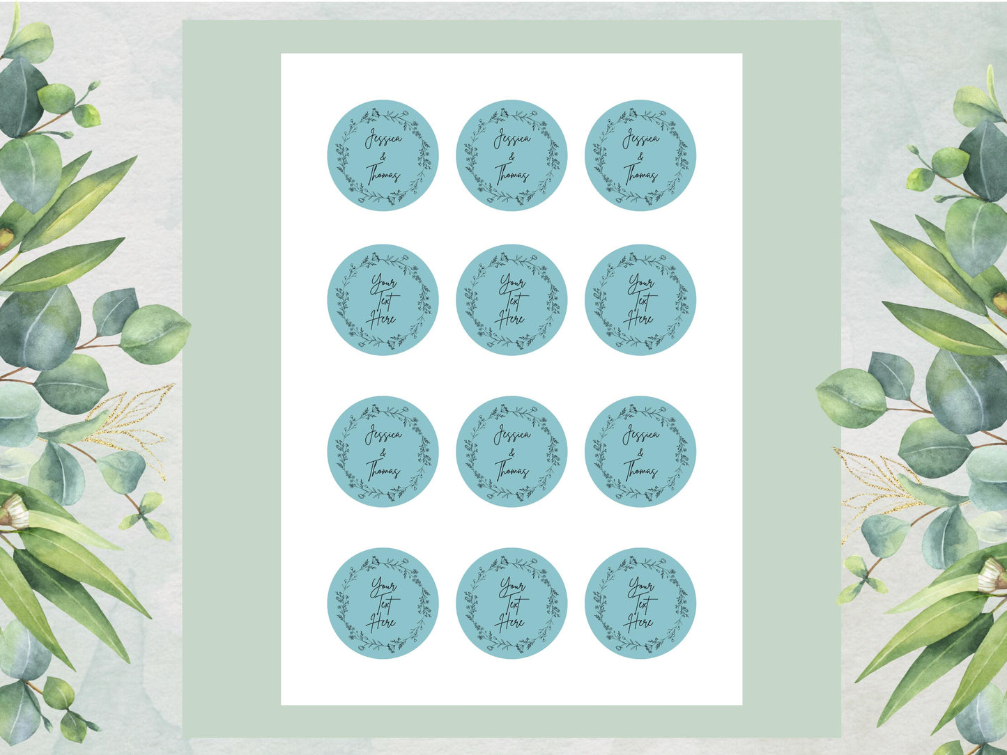 Personalized Wedding Cupcake Toppers – Edible Wafer Paper, Icing Sheet