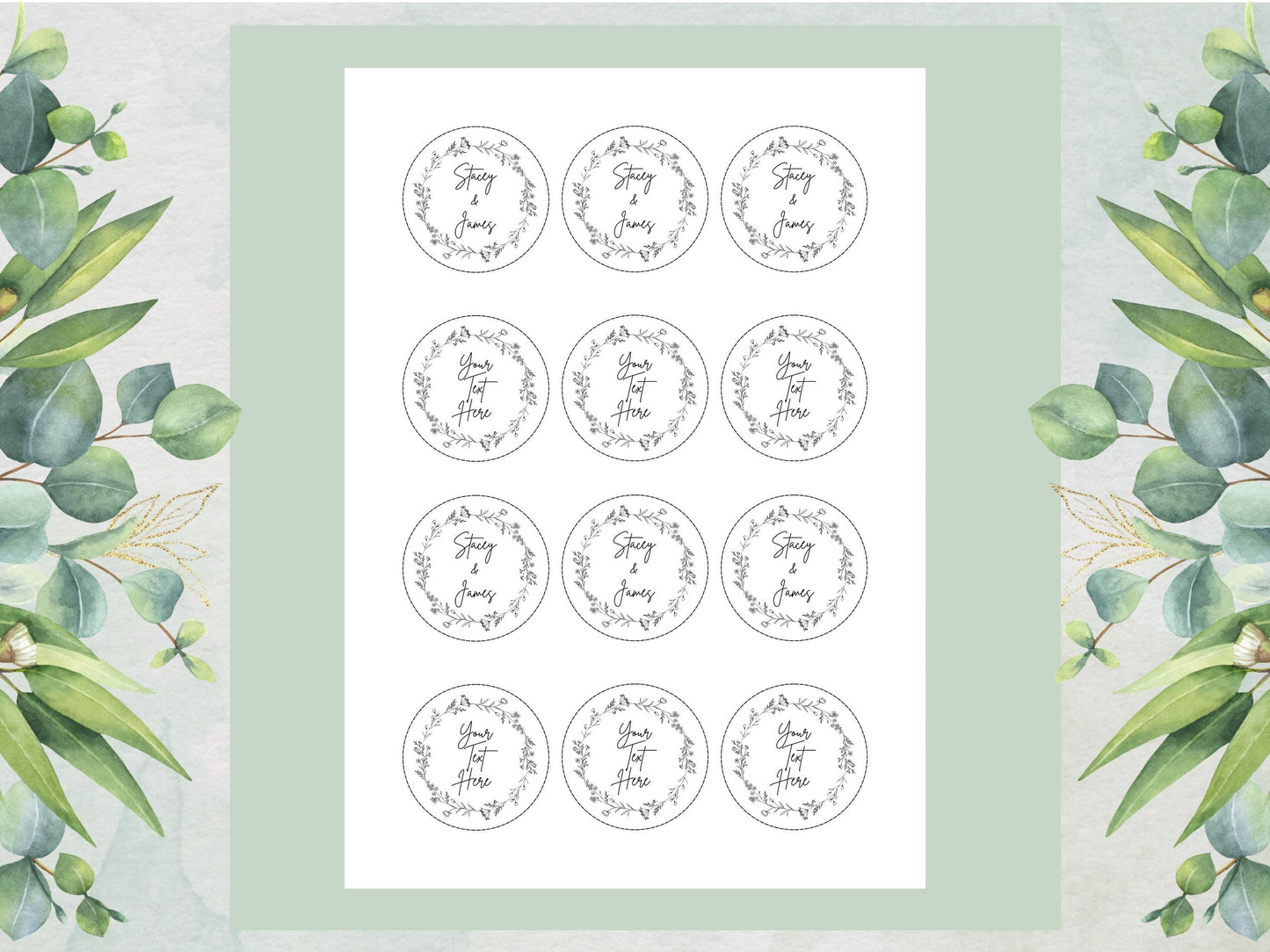Personalized Wedding Cupcake Toppers – Edible Wafer Paper, Icing Sheet
