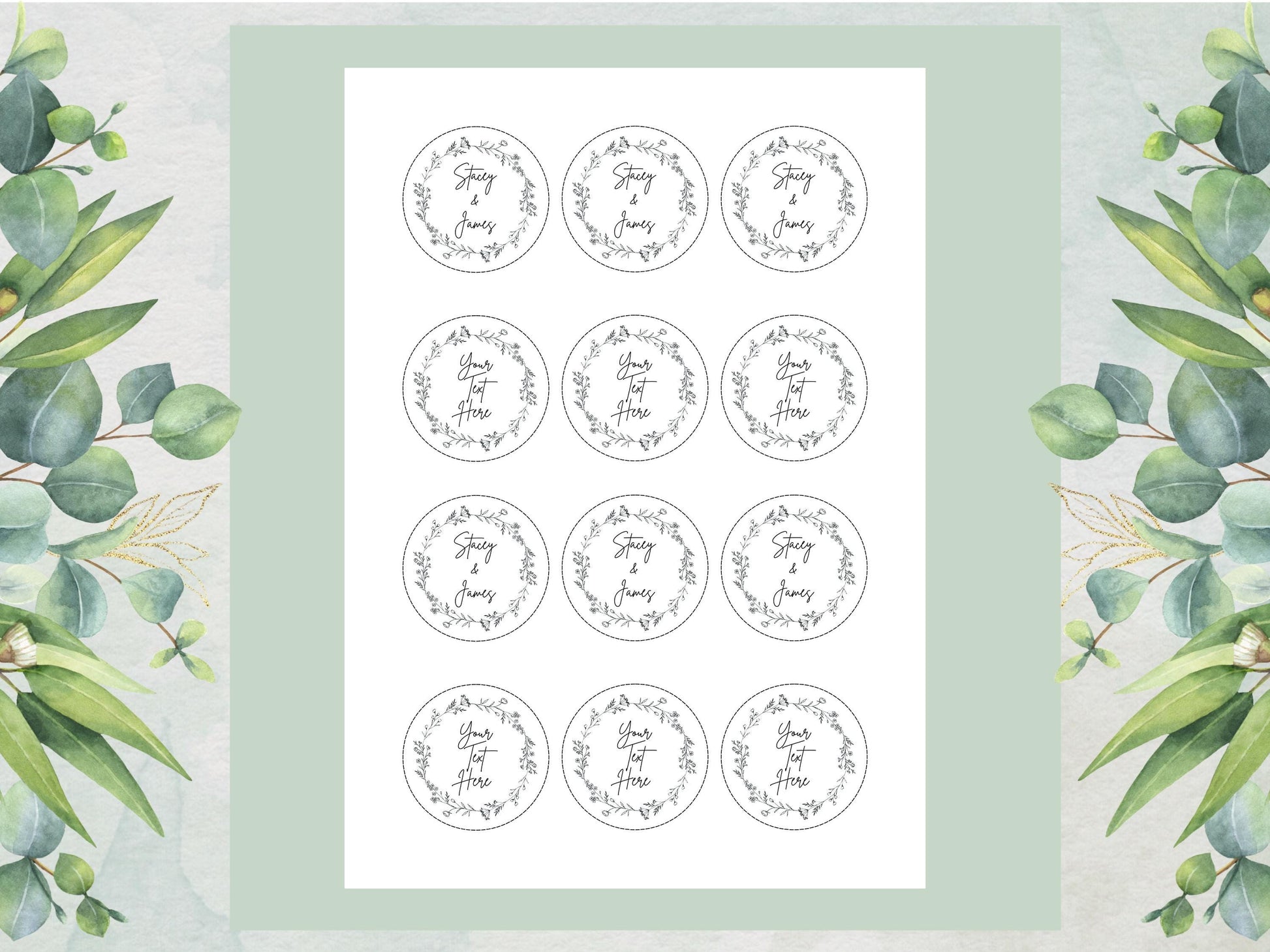 Personalized Wedding Cupcake Toppers – Edible Wafer Paper, Icing Sheet