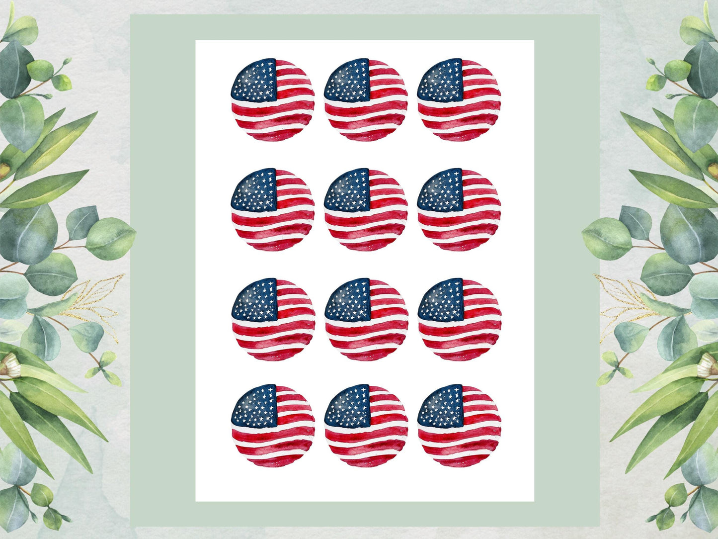American Flag Edible Cupcake Toppers – 4th of July Decorations