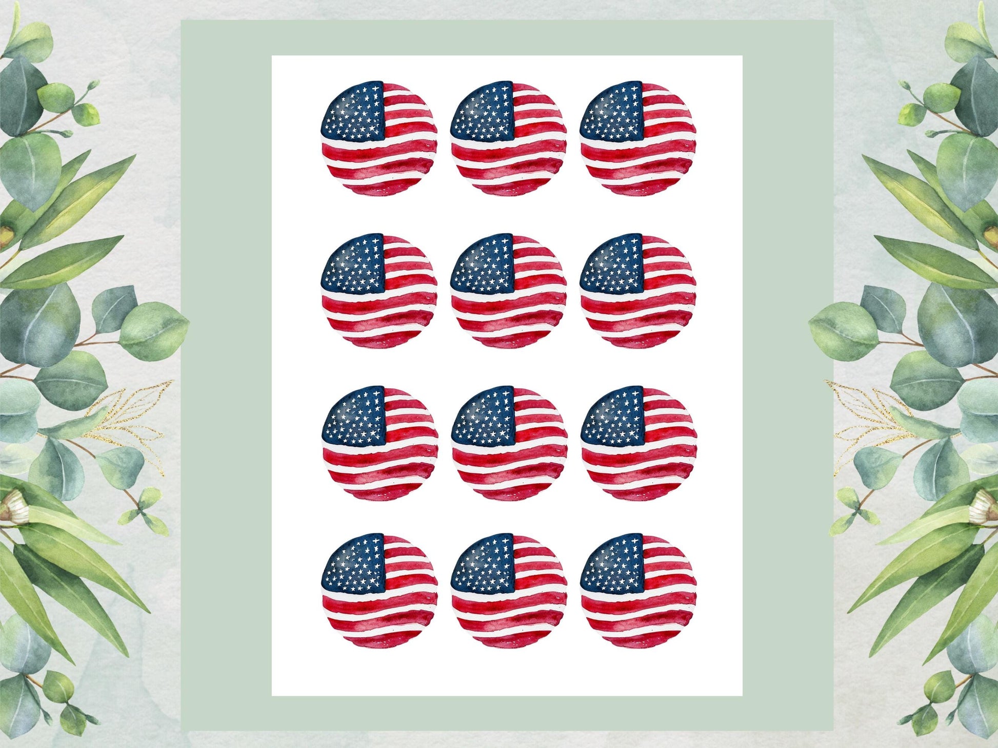 American Flag Edible Cupcake Toppers – 4th of July Decorations