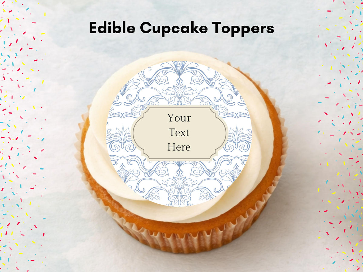 Personalised Blue Cupcake Toppers – Birthday Cake Decorations