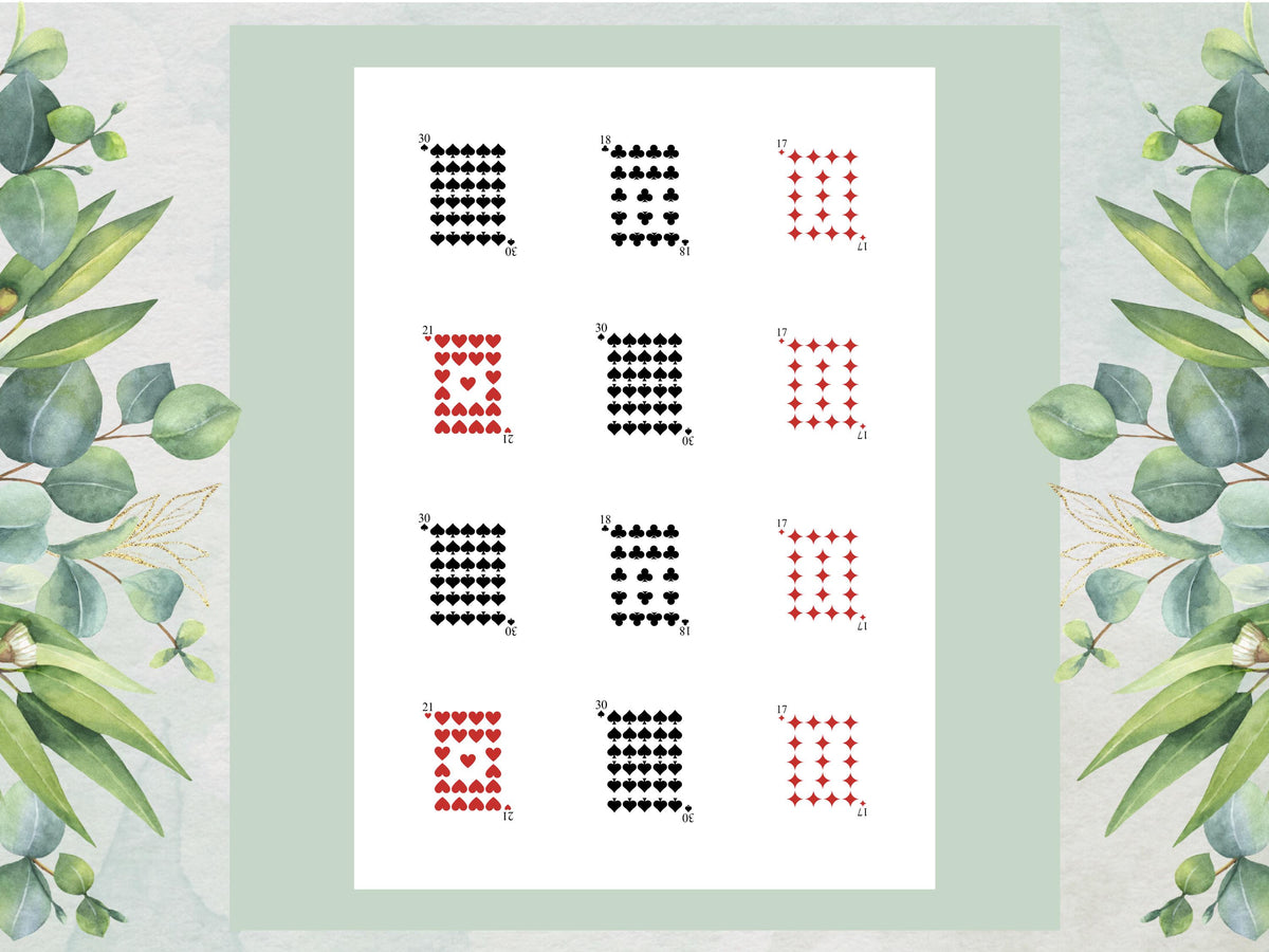 Custom Playing Card Suit Edible Cupcake Toppers: Poker Party Decorations