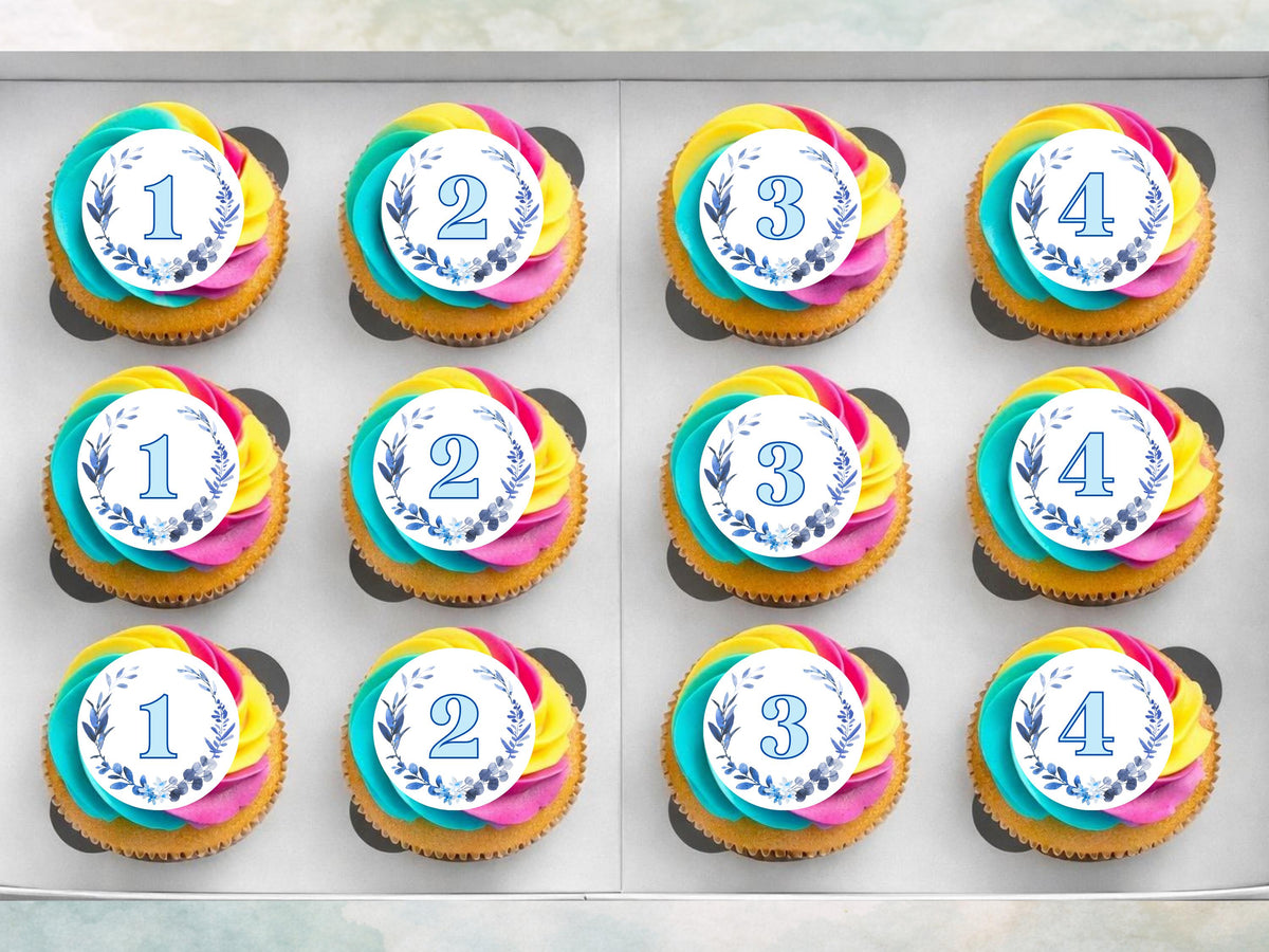 Birthday Age Edible Cupcake Toppers – Personalised Cake Decorations