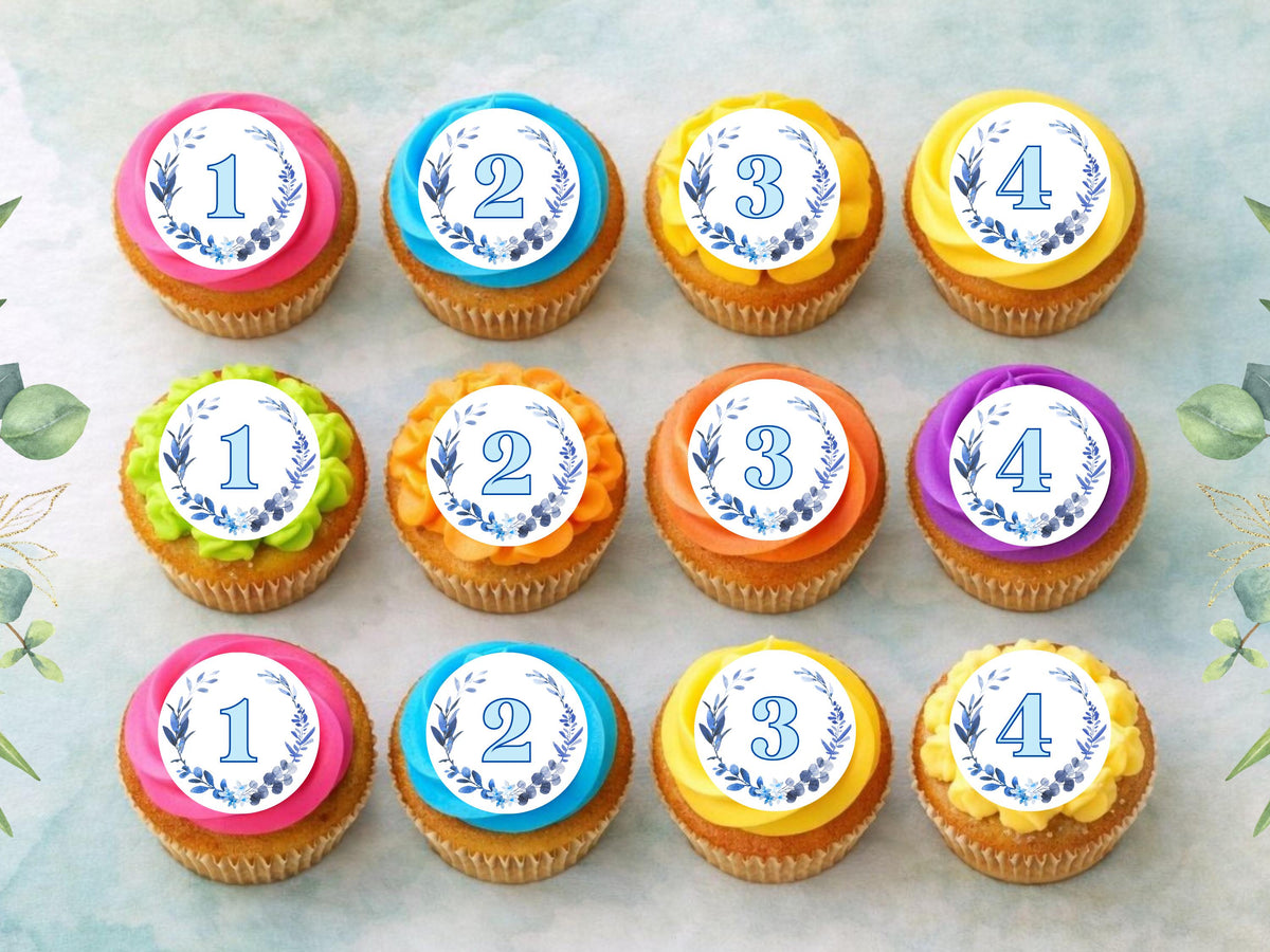 Birthday Age Edible Cupcake Toppers – Personalised Cake Decorations