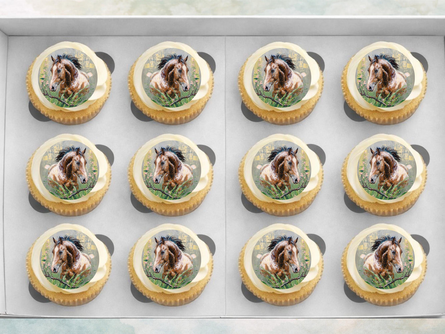Horse Edible Cupcake Toppers – Precut Pony Birthday Decorations