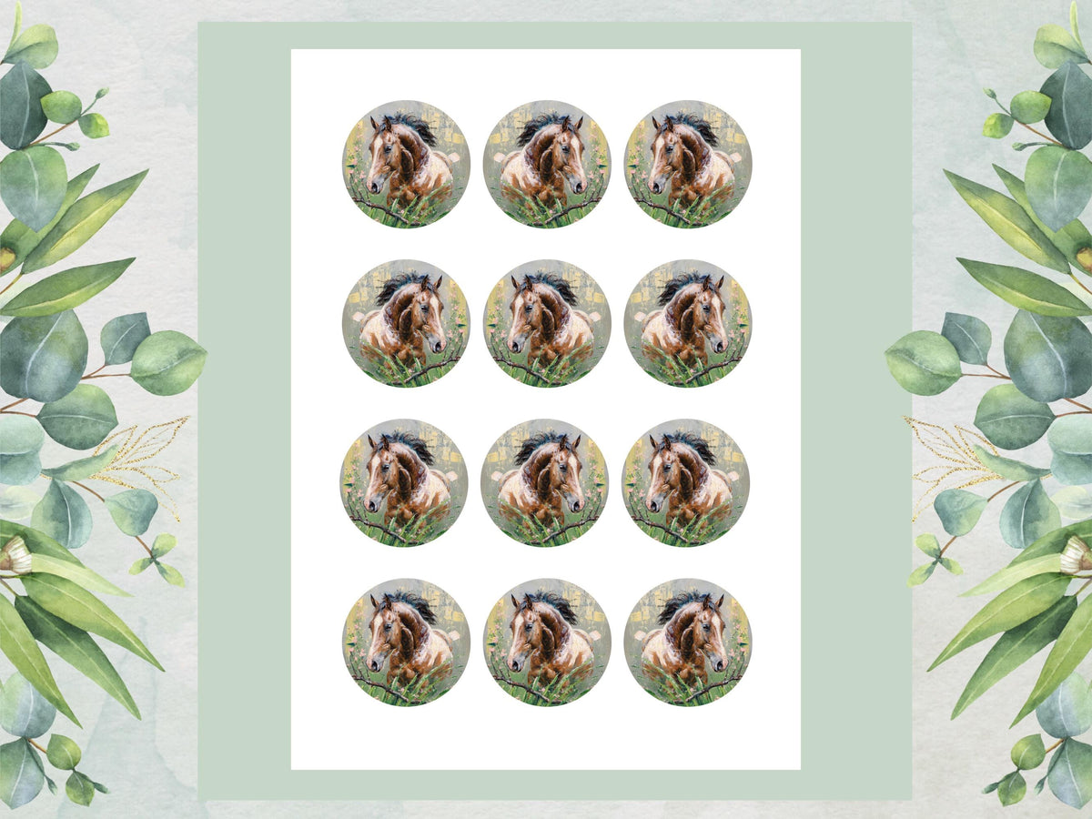 Horse Edible Cupcake Toppers – Precut Pony Birthday Decorations
