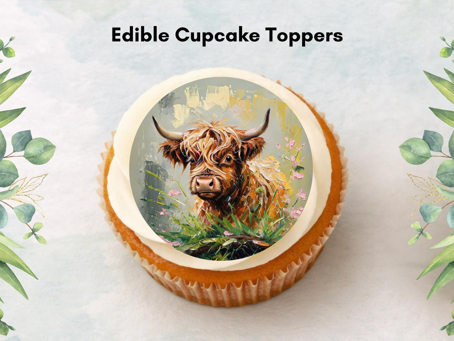 Farm Animal Edible Cupcake Toppers 12 x 2"– Animal Cake Decoration