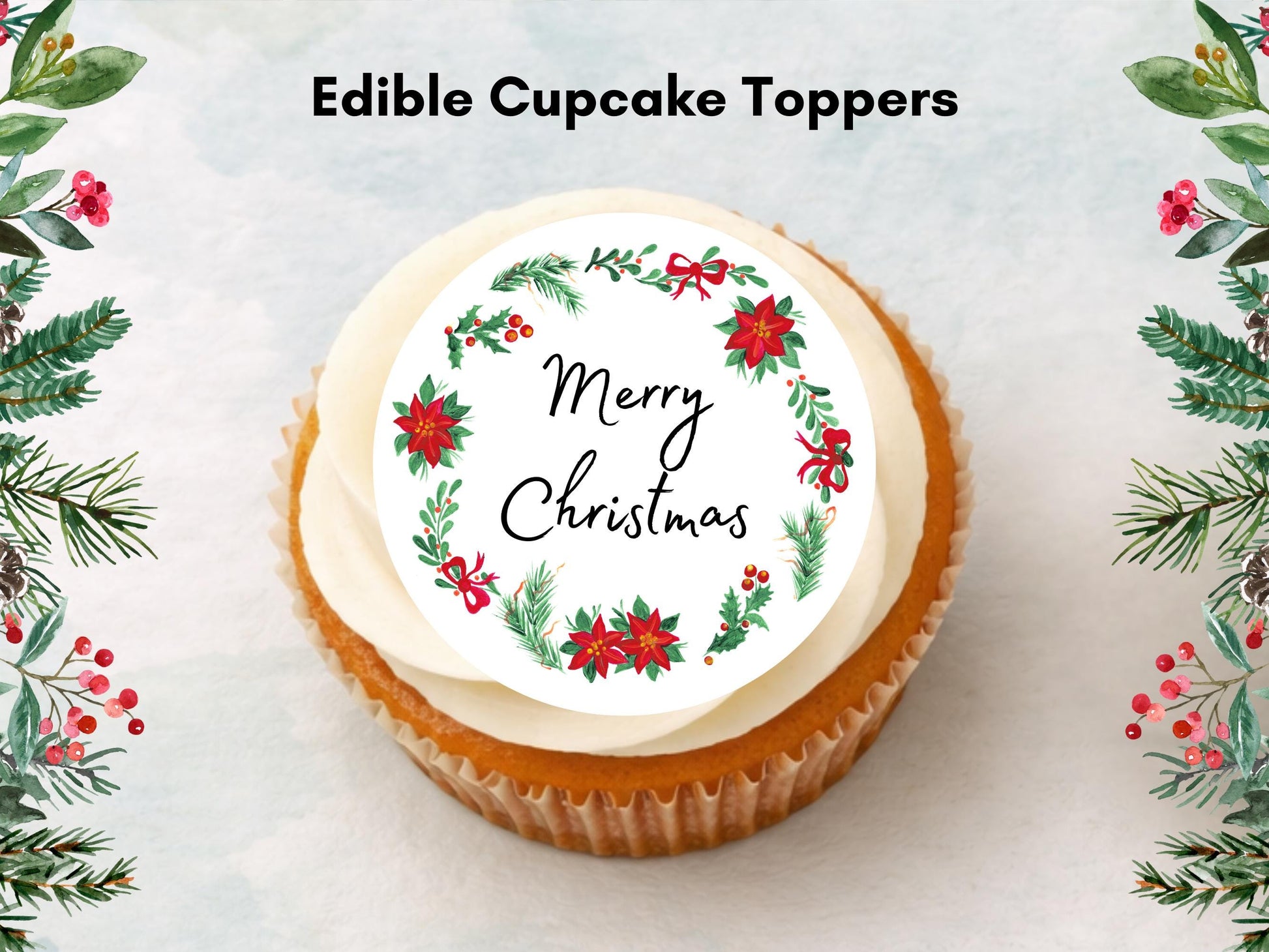 Christmas Cupcake Toppers – Precut Edible Wafer Paper Designs