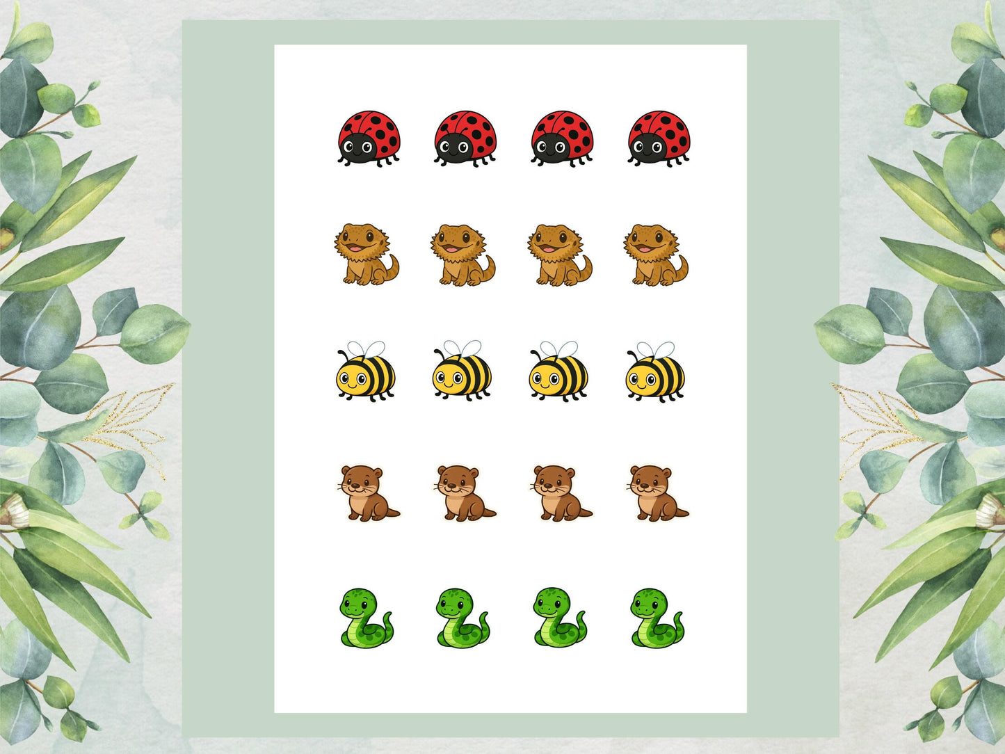Animal Edible Cake Pop Toppers: 20 x 1.5" Wafer Paper or Wafer Card