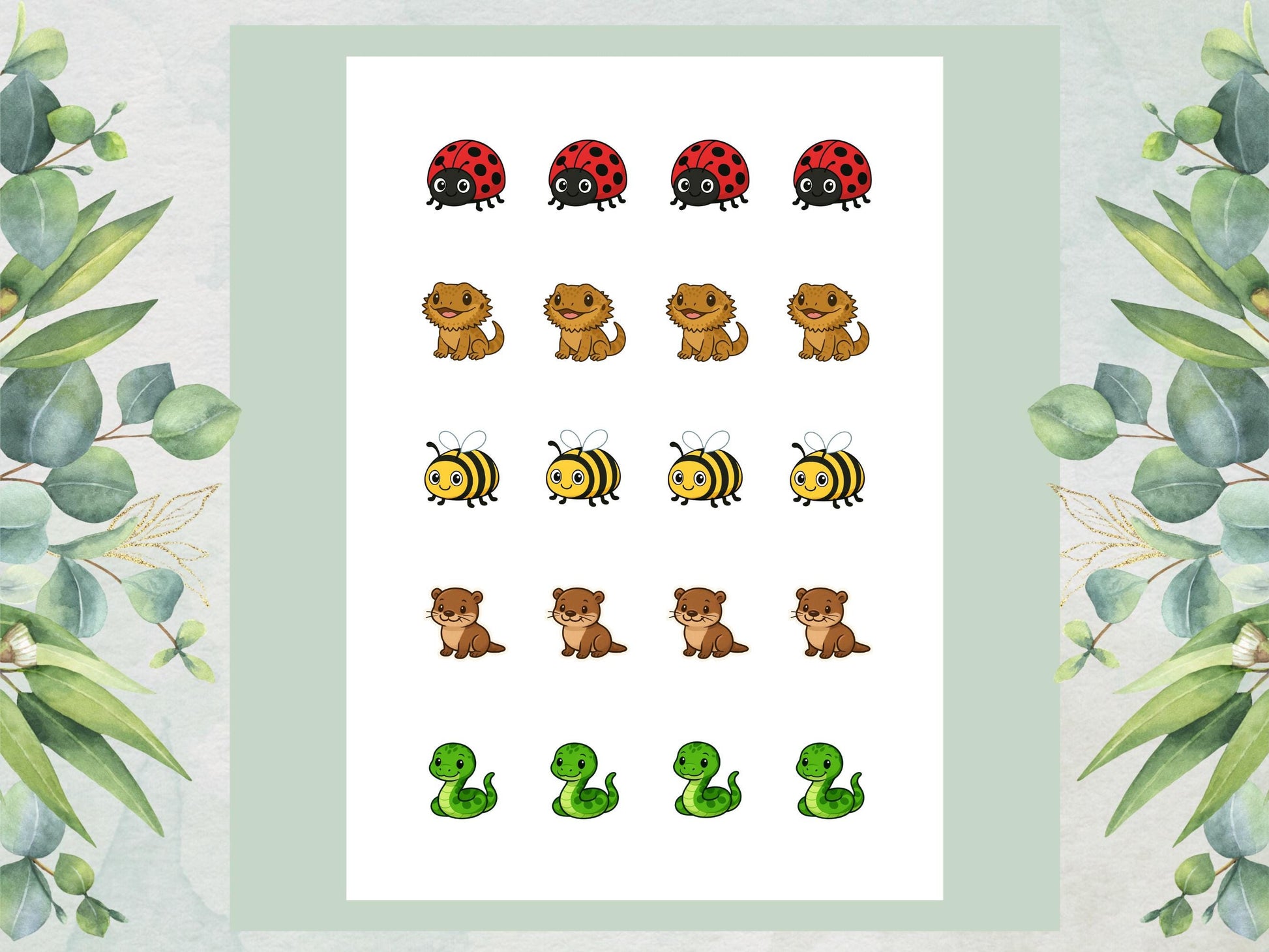 Animal Edible Cake Pop Toppers: 20 x 1.5" Wafer Paper or Wafer Card
