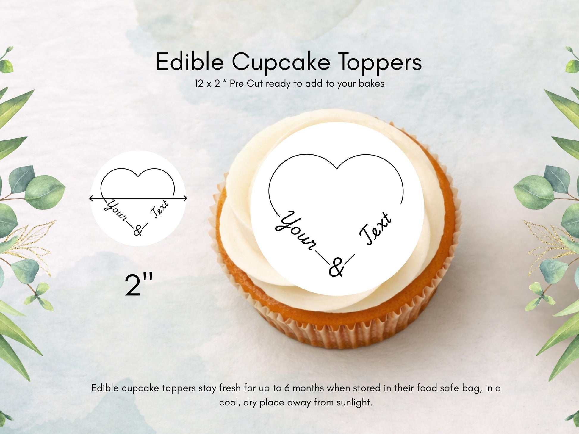 Personalised Wedding Cupcake Toppers – Birthday, Hen Party, Christening Cake Decorations