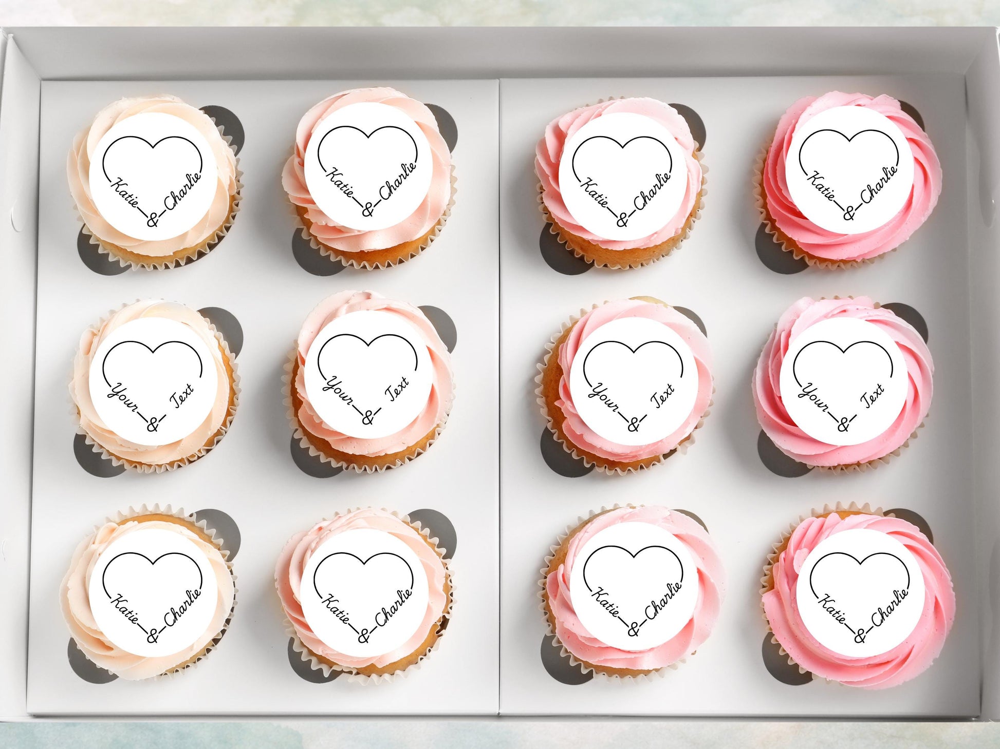 Personalised Wedding Cupcake Toppers – Birthday, Hen Party, Christening Cake Decorations