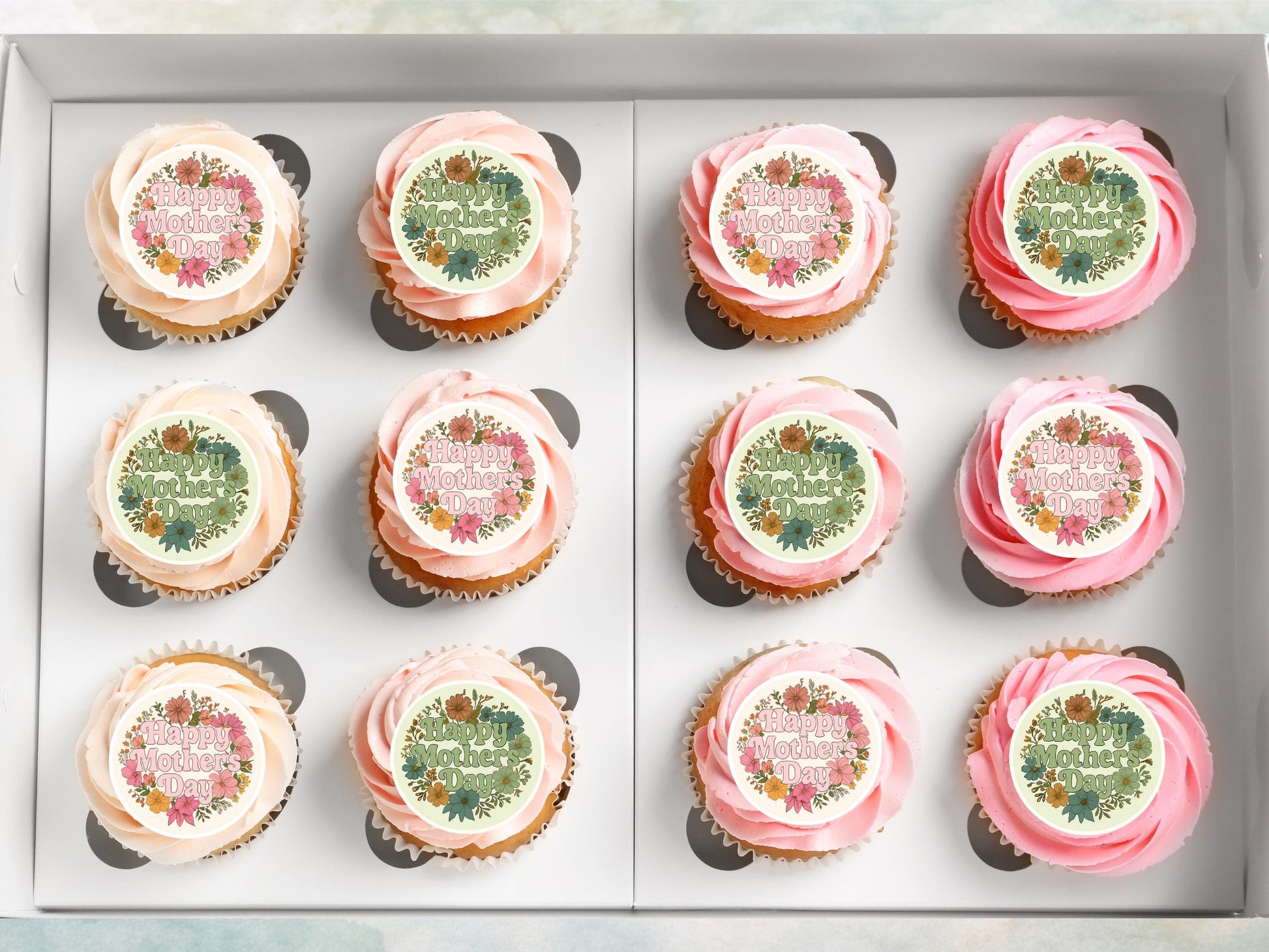 Mother's Day Cupcake Toppers: Edible Wafer Paper Decorations