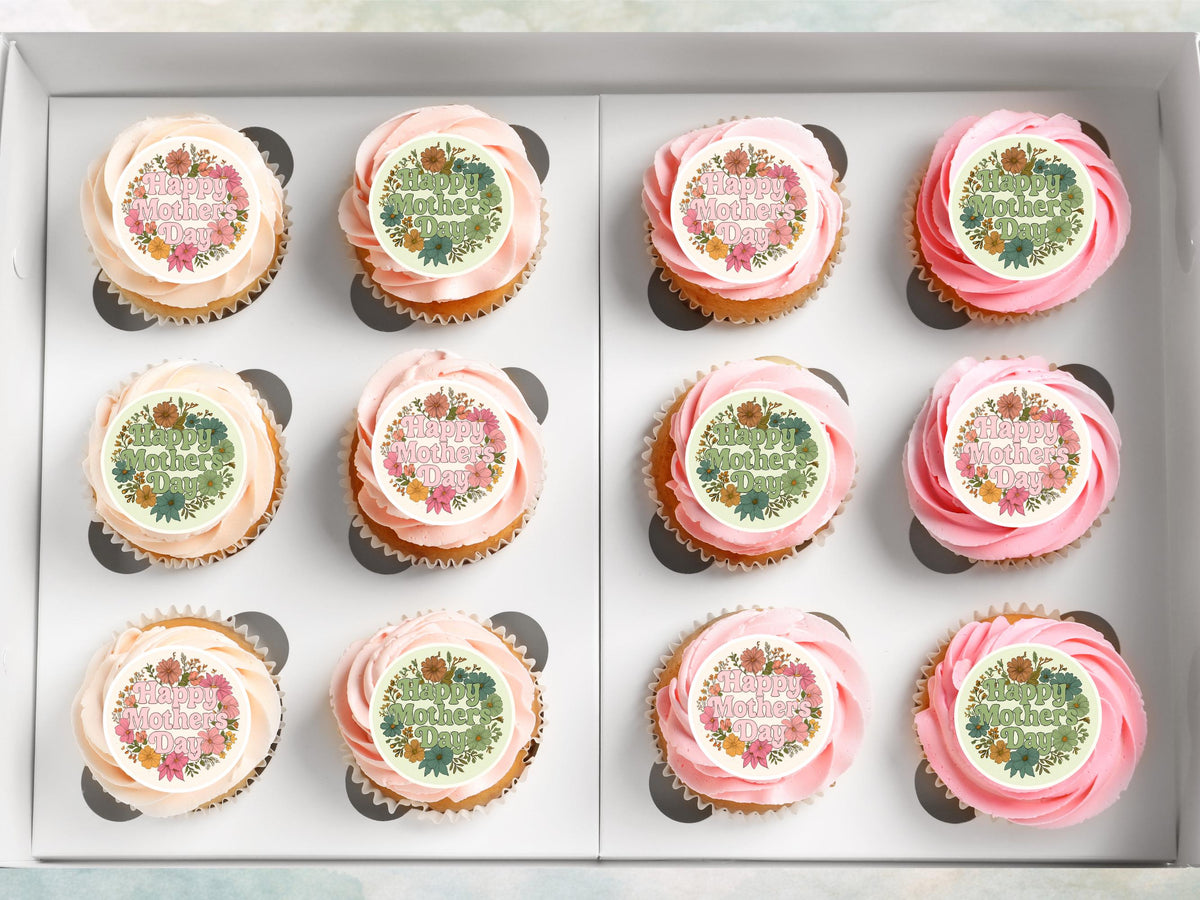 Mother's Day Cupcake Toppers: Edible Wafer Paper Decorations