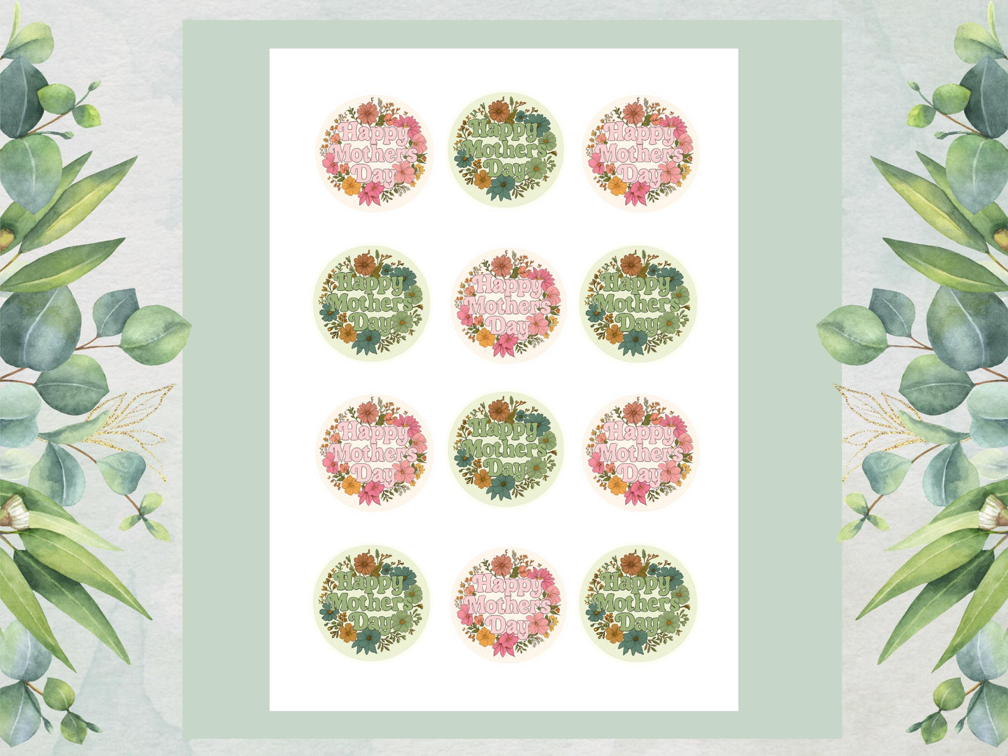 Mother's Day Cupcake Toppers: Edible Wafer Paper Decorations