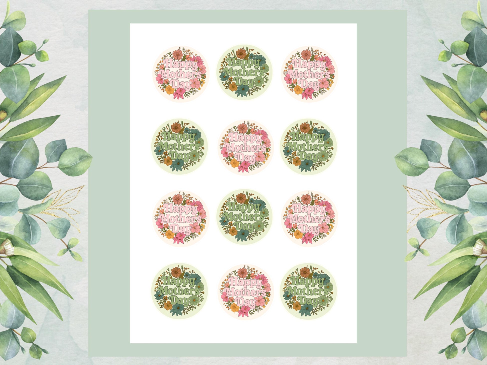 Mother's Day Cupcake Toppers: Edible Wafer Paper Decorations