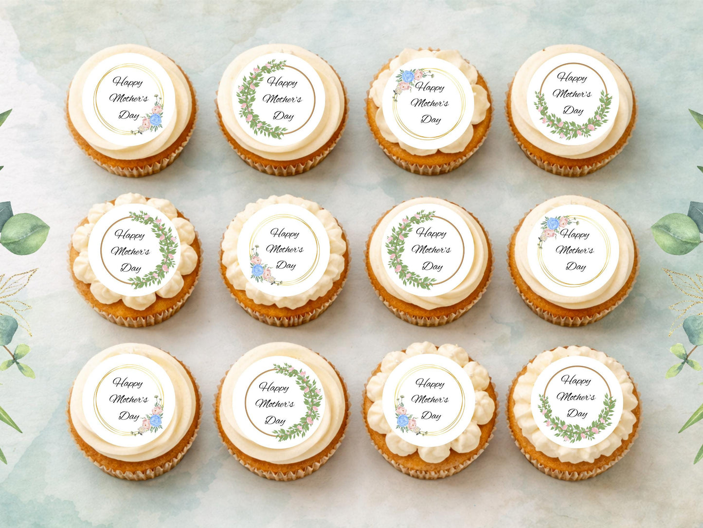 Mother's Day Cupcake Toppers – Edible Wafer Paper Decorations