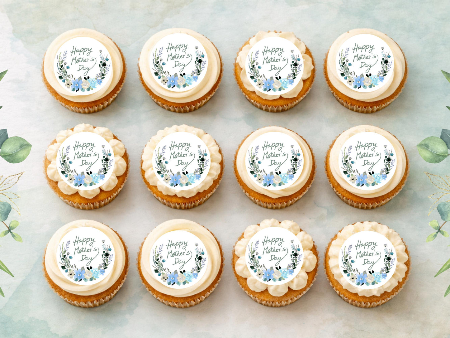 Happy Mother's Day Edible Cupcake Toppers: Cake Decorations