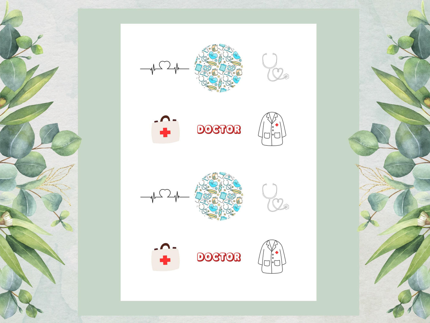 Doctor Theme Edible Cupcake Toppers – 2" Wafer Paper, Card or Icing Sheet