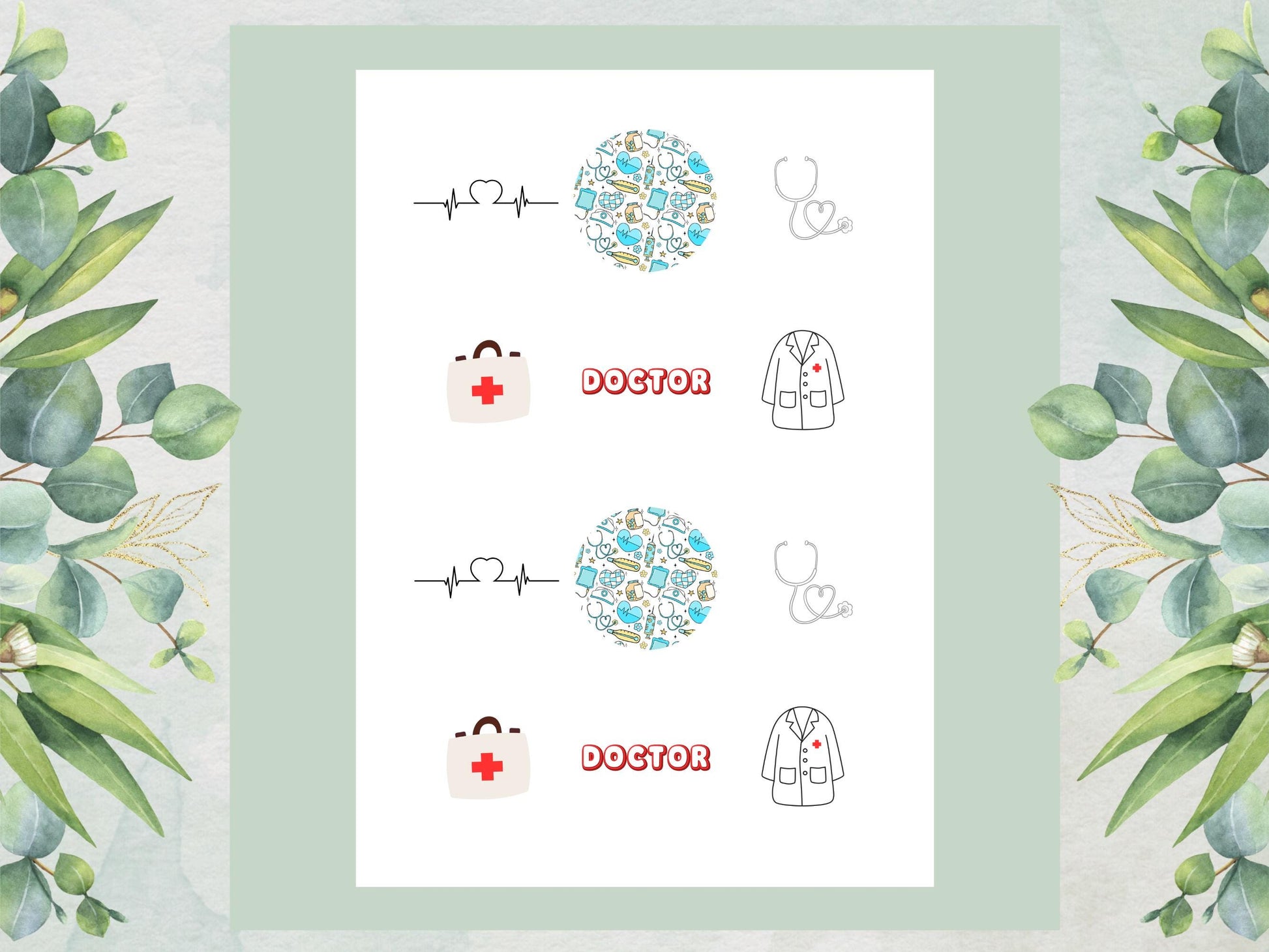 Doctor Theme Edible Cupcake Toppers – 2" Wafer Paper, Card or Icing Sheet