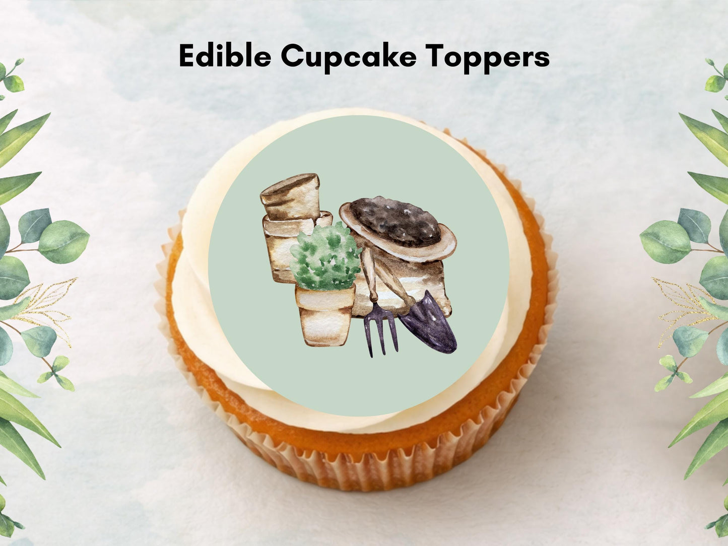 Gardener Cupcake Toppers - Precut Edible Decorations (12 x 2")