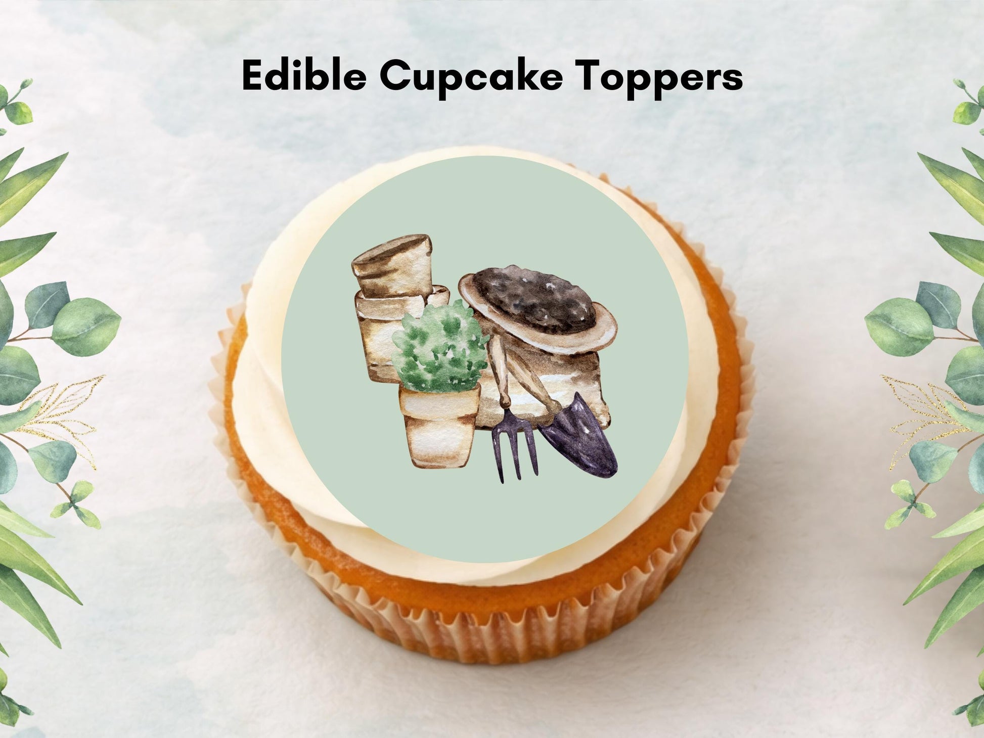 Gardener Cupcake Toppers - Precut Edible Decorations (12 x 2")
