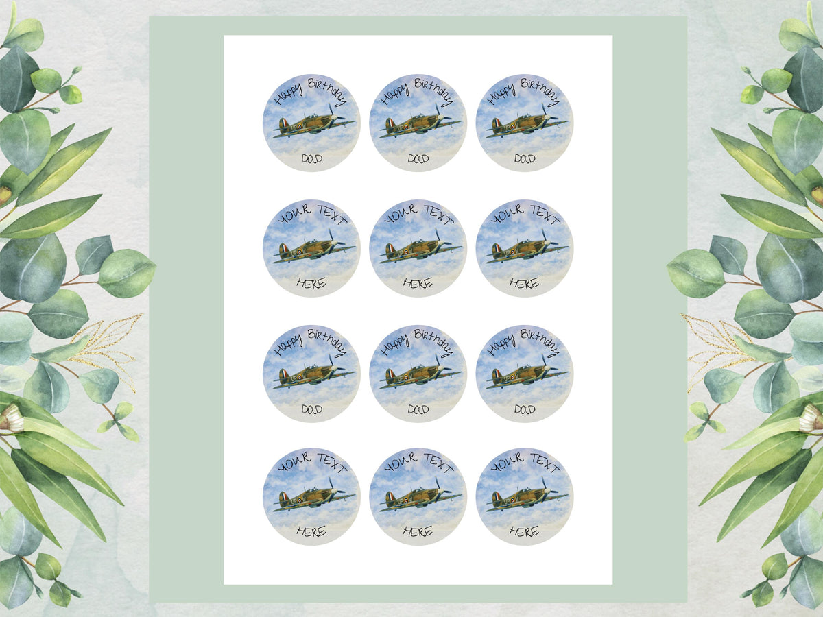Personalised Hurricane Airplane Edible Cupcake Toppers – Airshow Cake Decorations