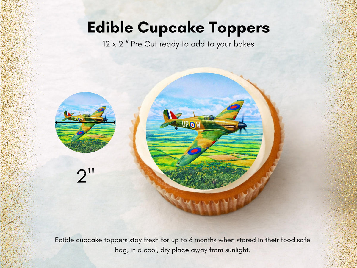 Hurricane Airplane Edible Cupcake Toppers – Airshow Cake Decorations