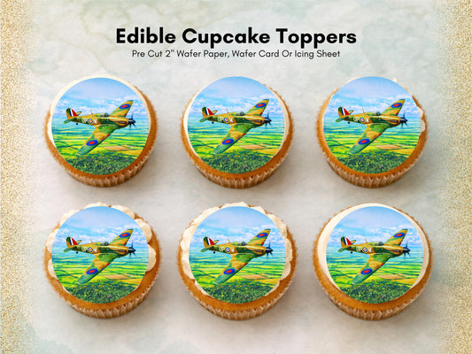 Hurricane Airplane Edible Cupcake Toppers – Airshow Cake Decorations