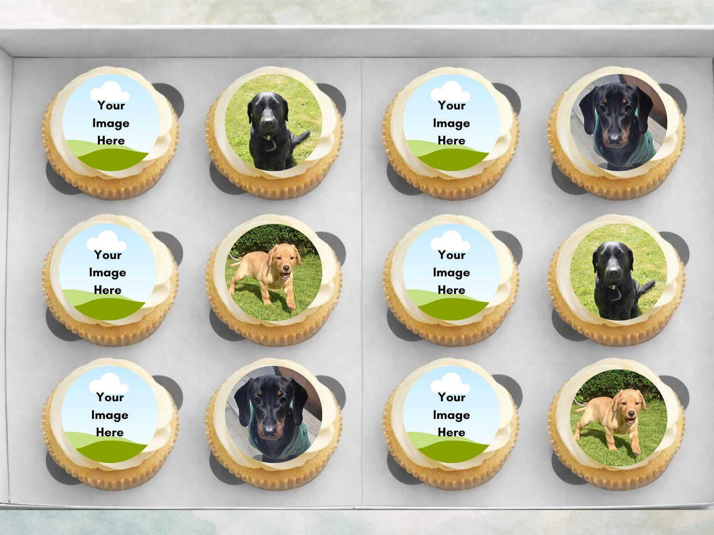 Personalized Photo Edible Cupcake Toppers, 2 inch, Wafer Paper, Card or Icing Sheet