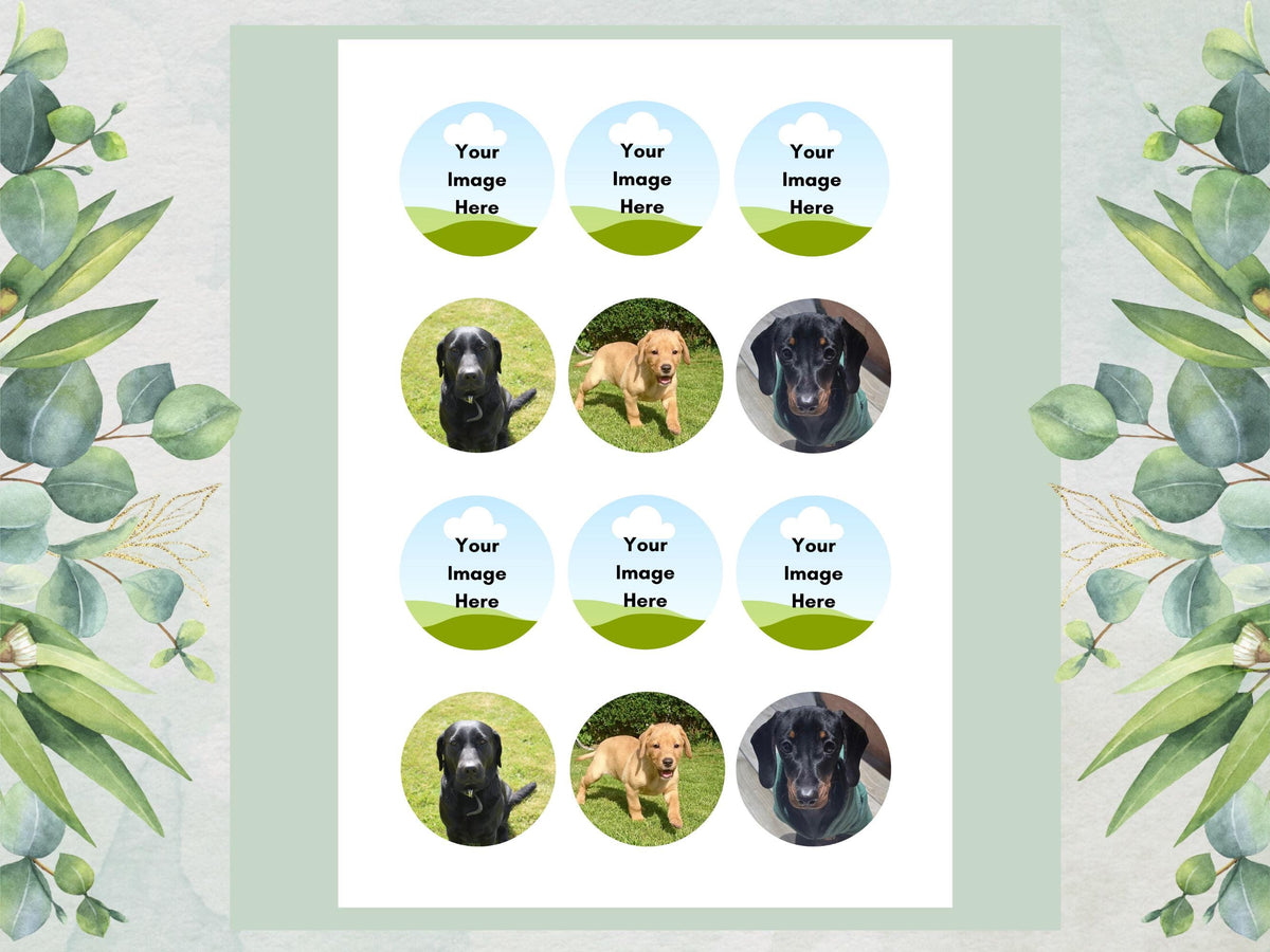 Personalised Photo Edible Cupcake Toppers, Custom Image Cake Decoration 12 x 2"
